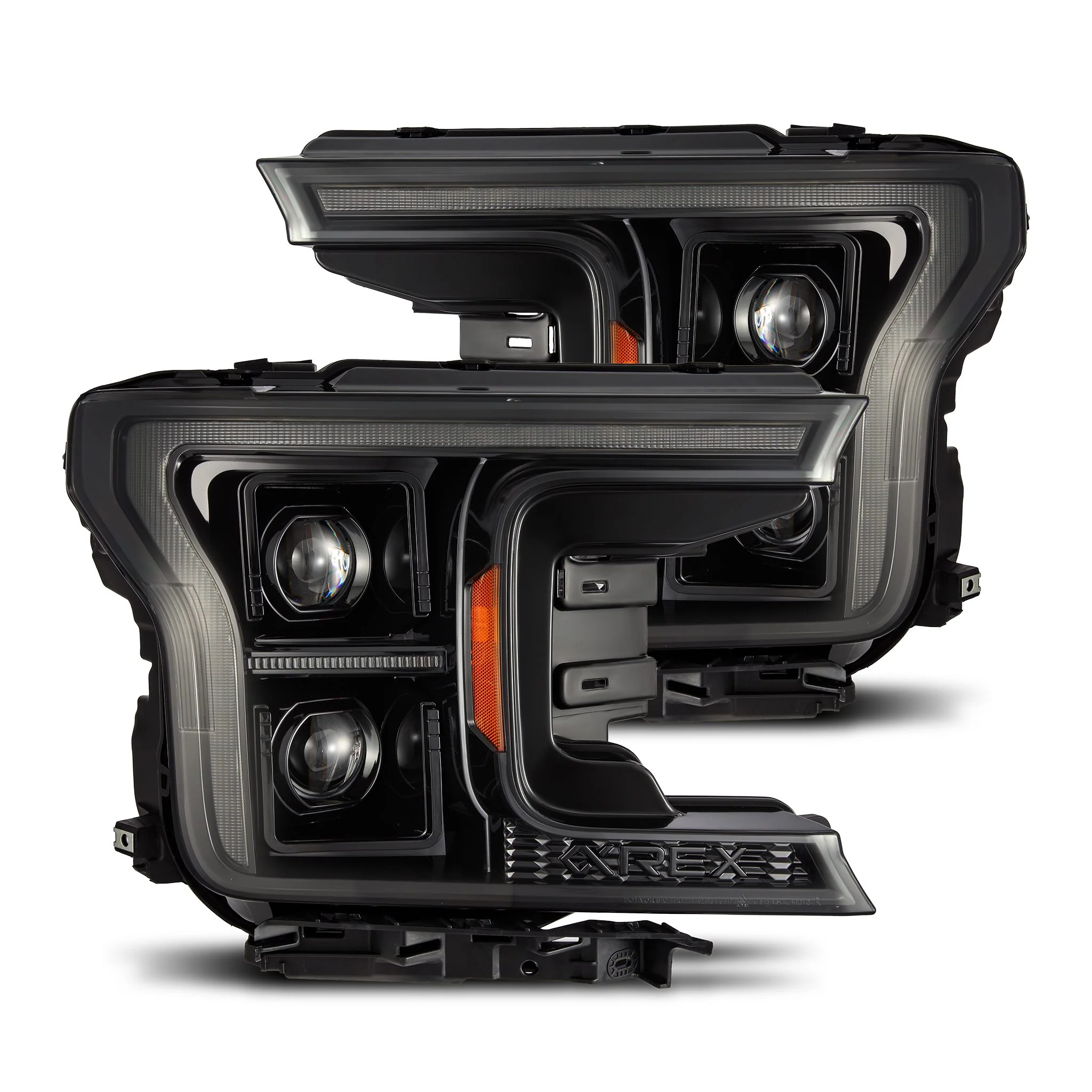 AlphaRex LED Projector Headlights Ford F150 (18-20) [14th Gen Style LUXX Series - DRL Light Tube] Alpha-Black or Black - Image 7