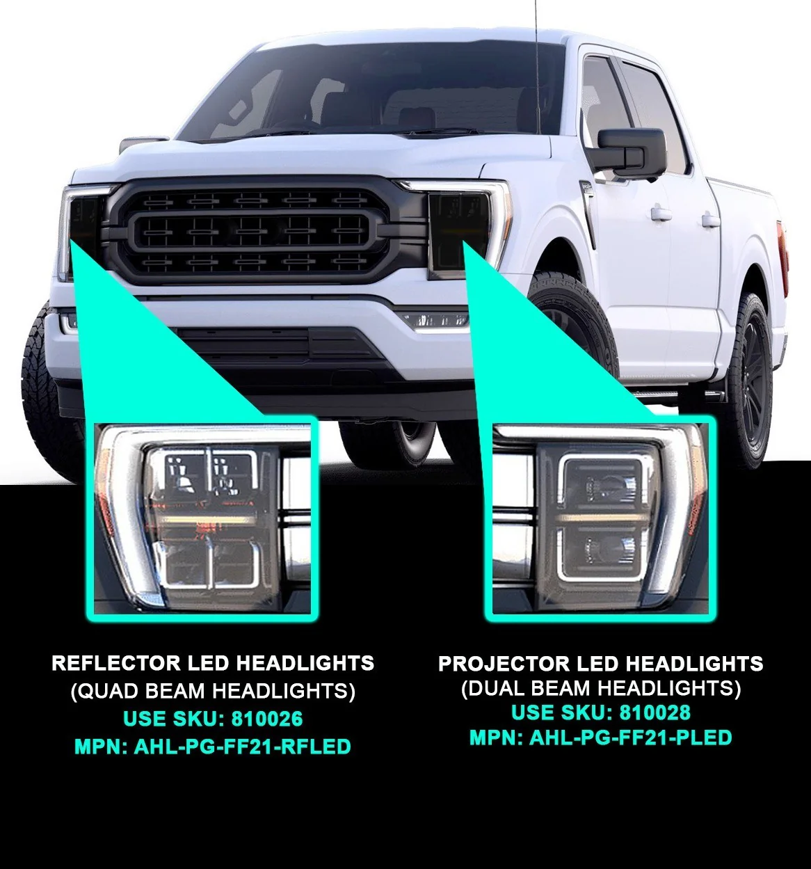 AlphaRex LED Projector Headlights Ford F150 / F150 Raptor (21-23) [3D Ice Cube LED - NOVA Series w/ DRL] 14th Gen Style Black or Jet Black - Image 28