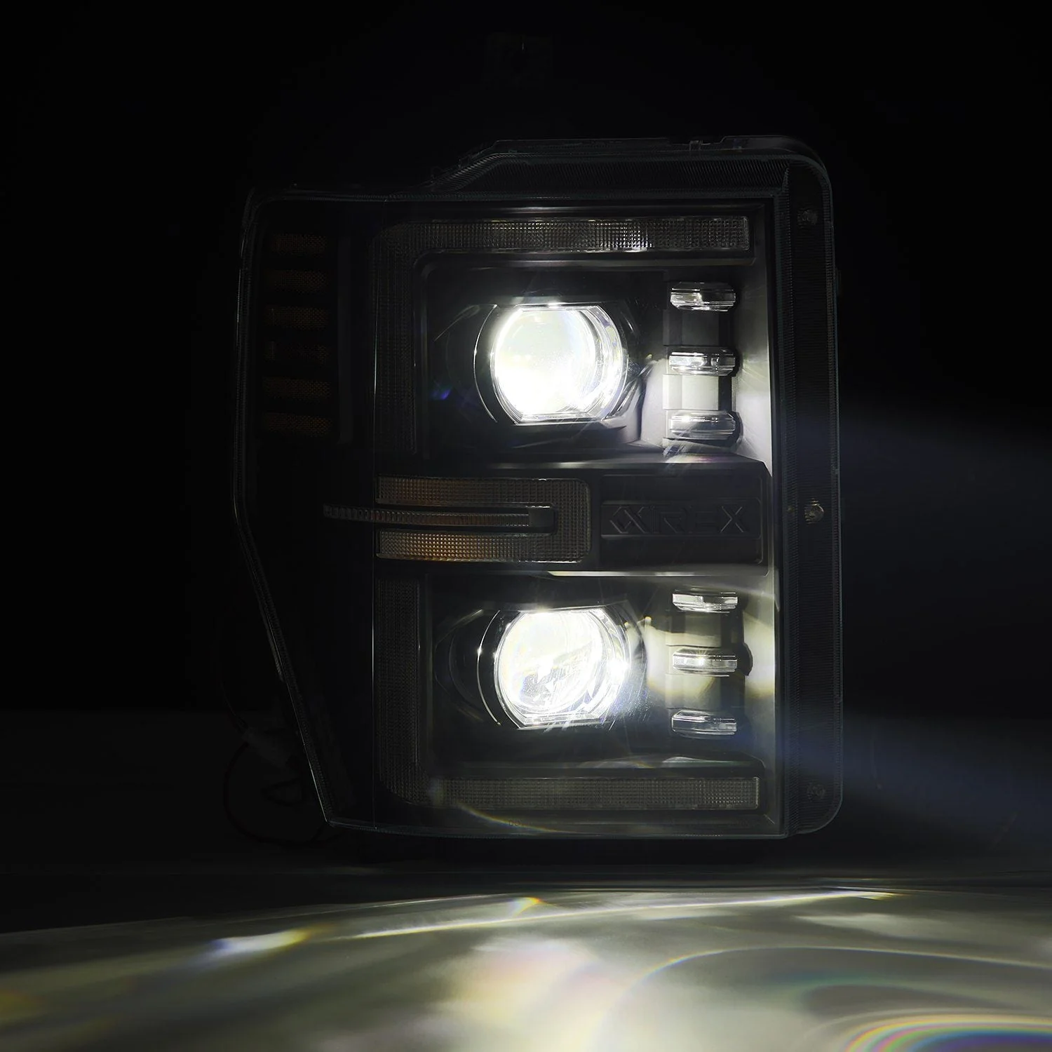 AlphaRex LED Projector Headlights Ford Super Duty (08-10) [LUXX Series - DRL Light Tube] Black or Alpha-Black - Image 5