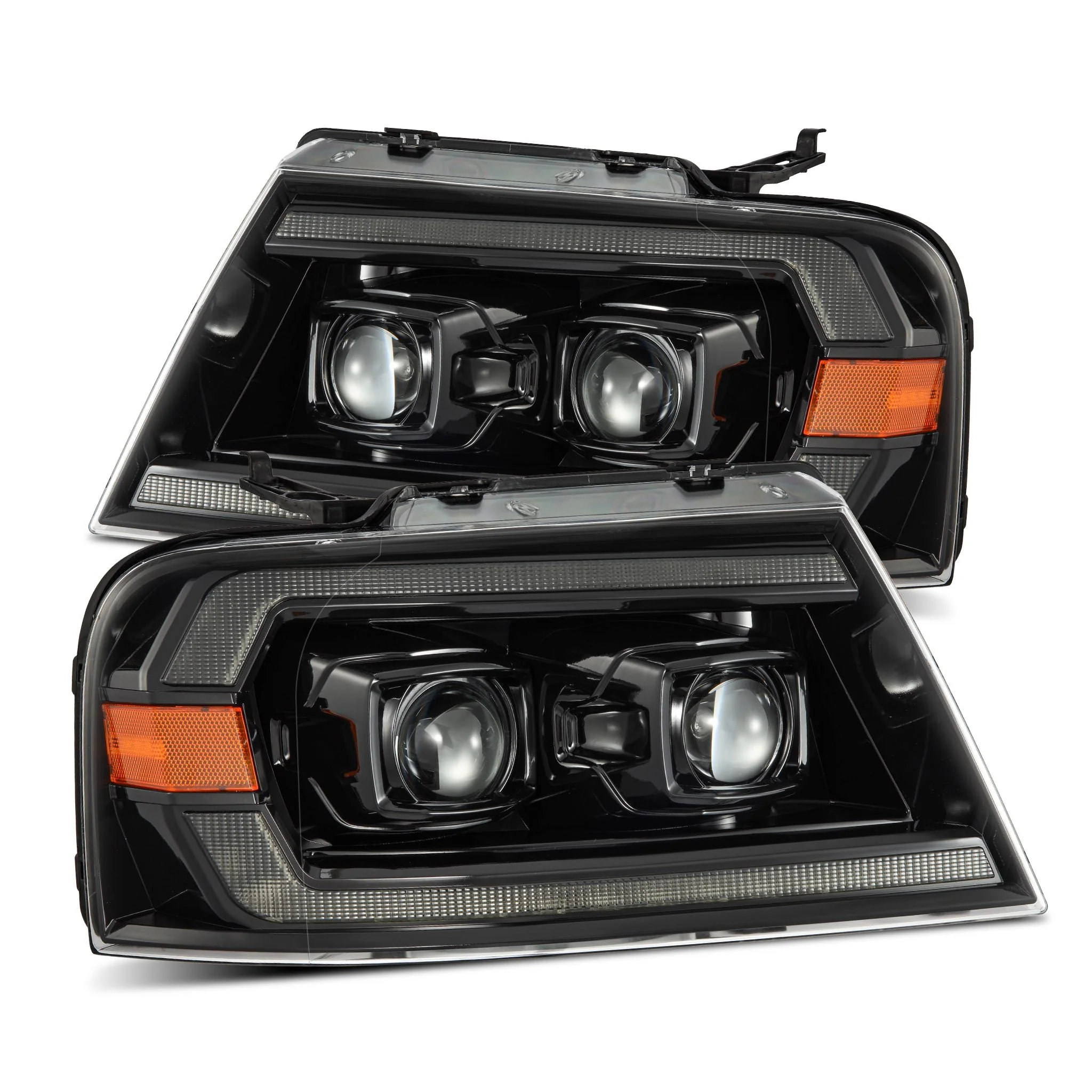AlphaRex LED Projector Headlights Lincoln Mark LT (06-08) [LUXX Series - DRL Light Tube] Black / Chrome / Alpha-Black - Image 14