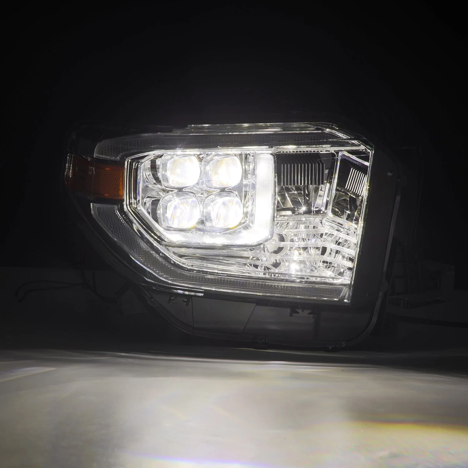 AlphaRex LED Projector Headlights Toyota Tundra (14-21) [MK II NOVA Series w/ DRL & Level Adjuster] Alpha-Black / Black / Chrome - Image 15