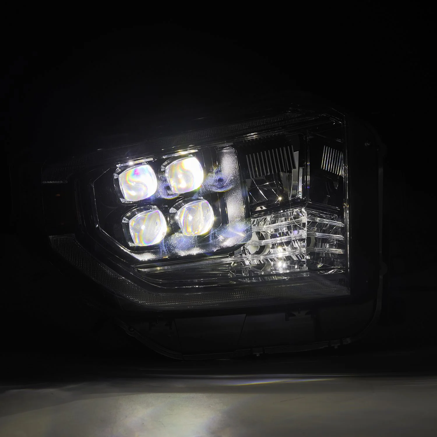 AlphaRex LED Projector Headlights Toyota Tundra (14-21) [MK II NOVA Series w/ DRL & Level Adjuster] Alpha-Black / Black / Chrome - Image 6