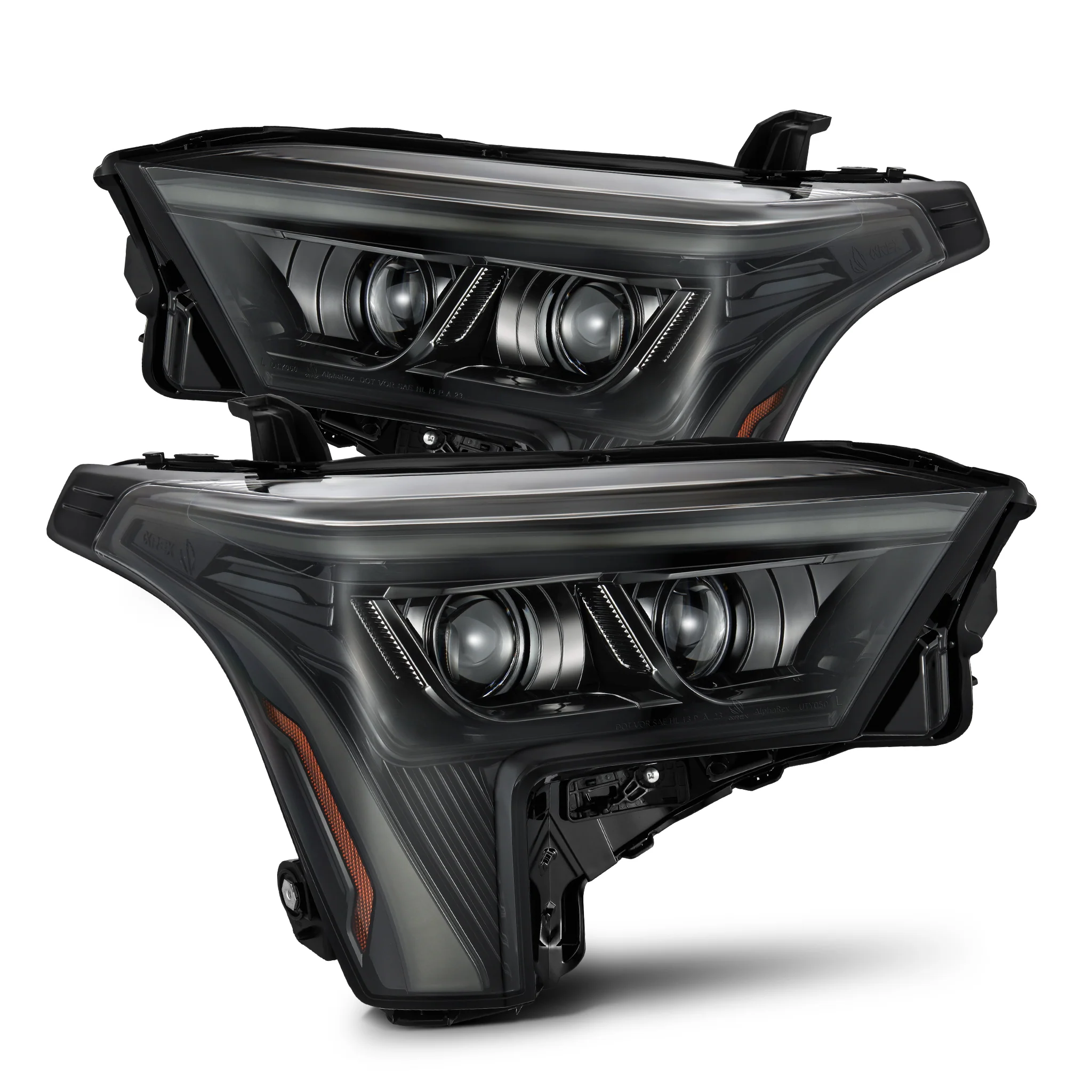 AlphaRex LED Projector Headlights Toyota Tundra (22-23) [LUXX Series - DRL Light Tube] Alpha-Black or Black