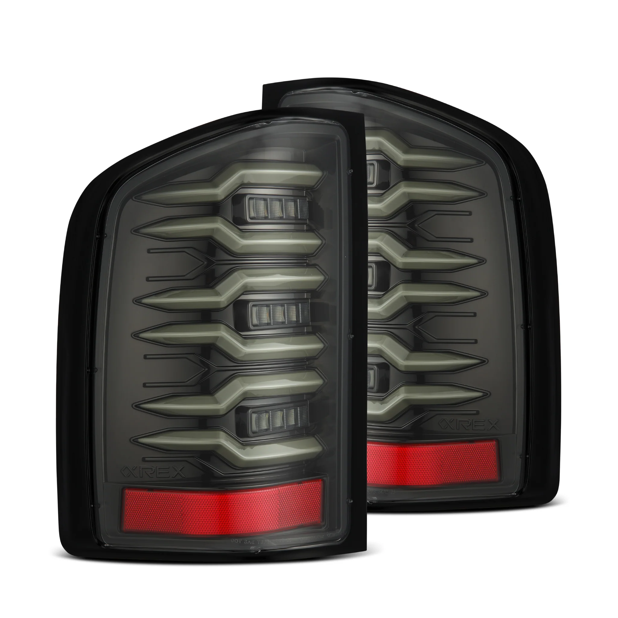 AlphaRex LED Tail Lights Chevy Silverado (07-13) LUXX Series - Black / Black-Red / Alpha-Black - Image 19
