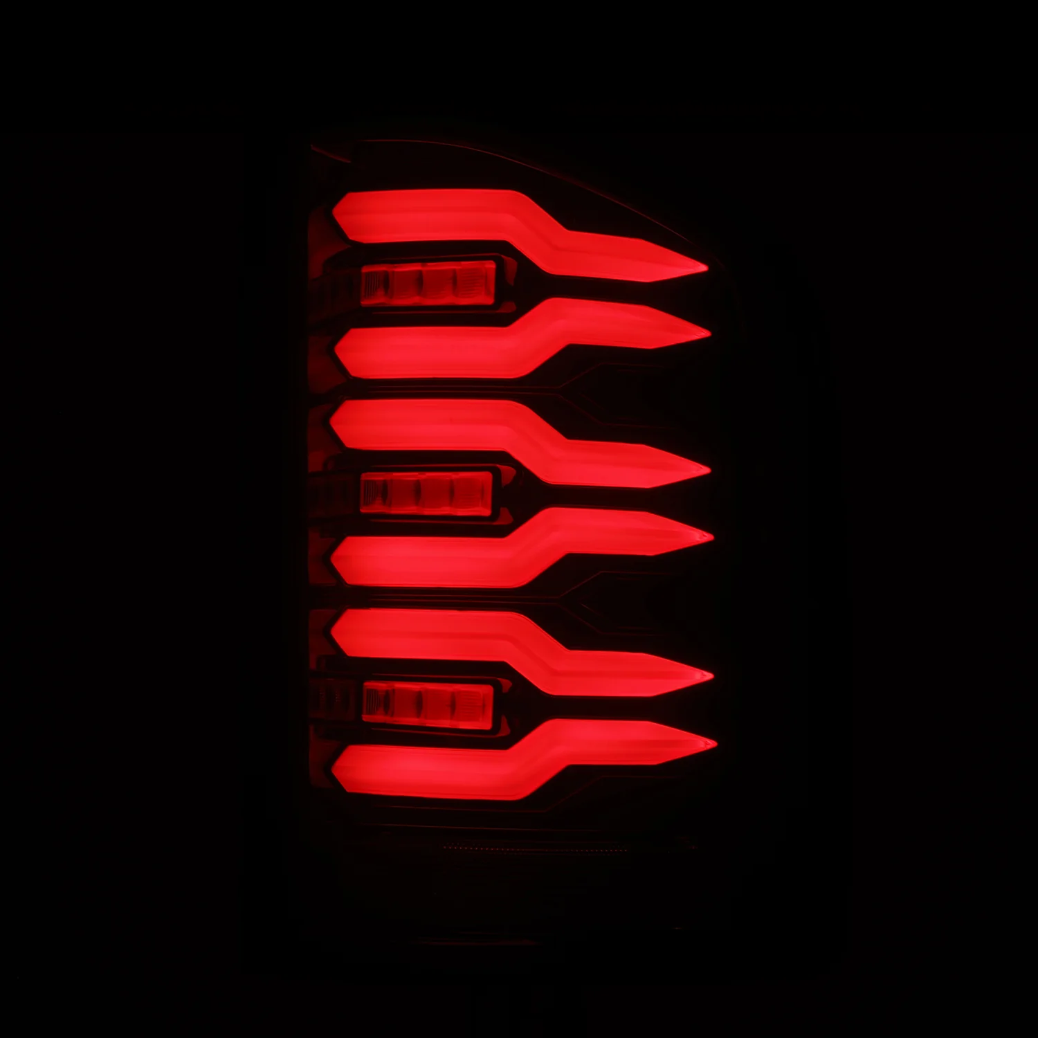 AlphaRex LED Tail Lights Chevy Silverado (07-13) LUXX Series - Black / Black-Red / Alpha-Black - Image 8
