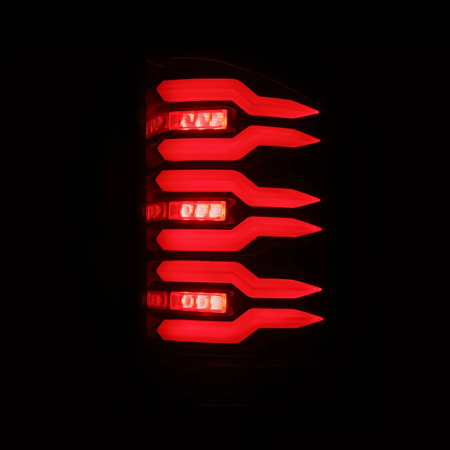 AlphaRex LED Tail Lights Chevy Silverado (07-13) LUXX Series - Black / Black-Red / Alpha-Black - Image 9