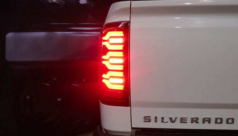 AlphaRex LED Tail Lights Chevy Silverado (14-18) LUXX Series - Black / Black-Red / Alpha-Black - Image 24