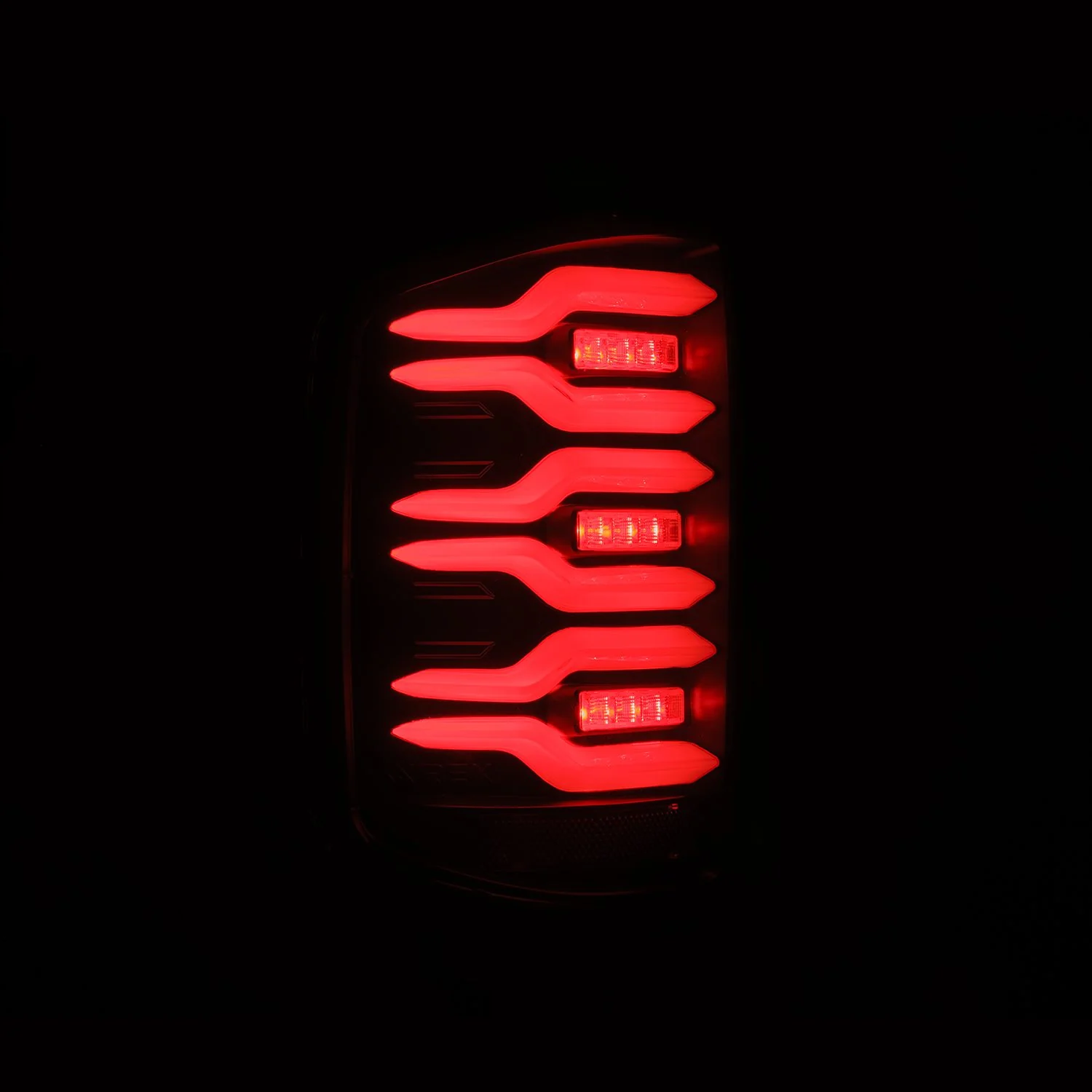 AlphaRex LED Tail Lights Chevy Silverado (14-18) LUXX Series - Black / Black-Red / Alpha-Black - Image 3