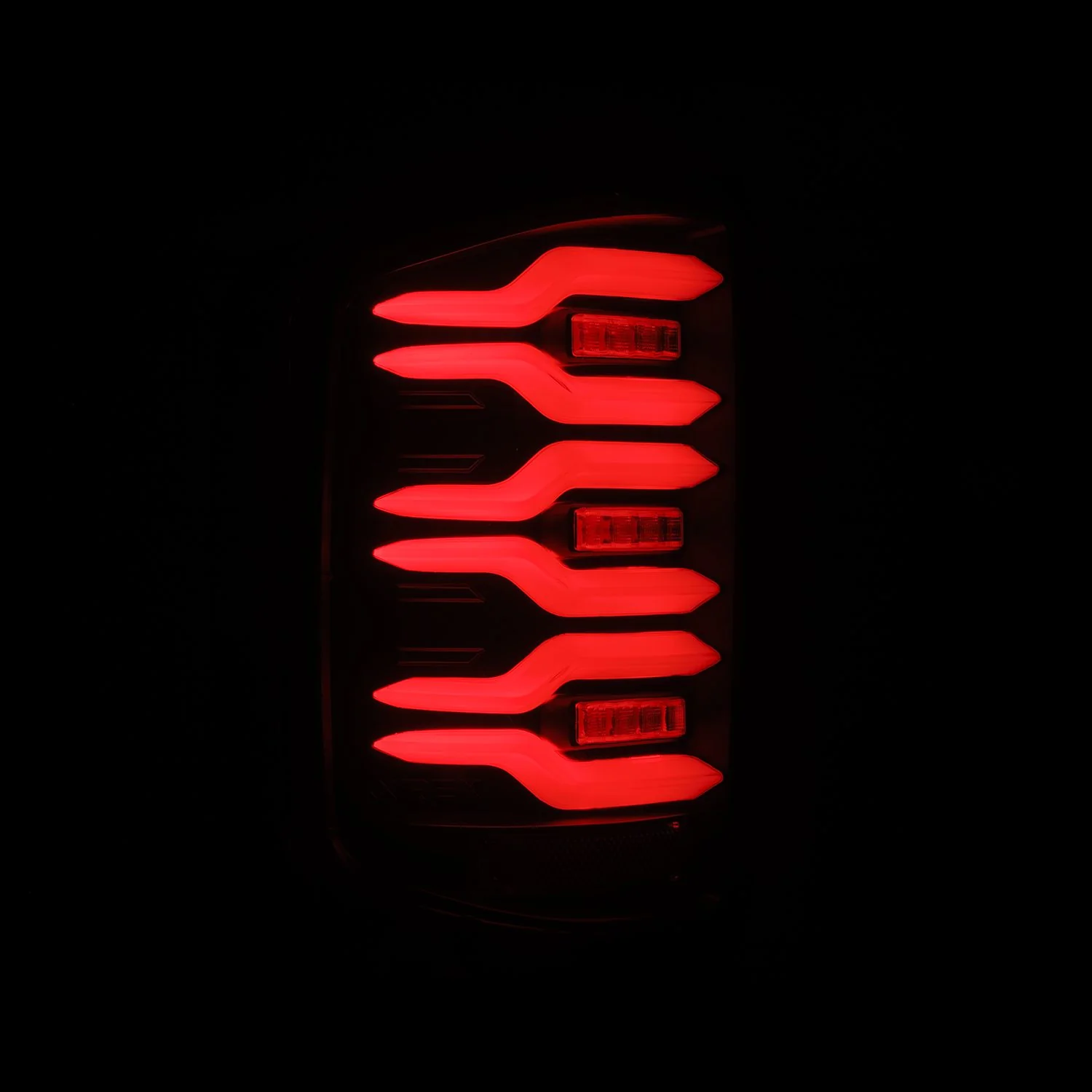 AlphaRex LED Tail Lights Chevy Silverado (14-18) LUXX Series - Black / Black-Red / Alpha-Black - Image 6