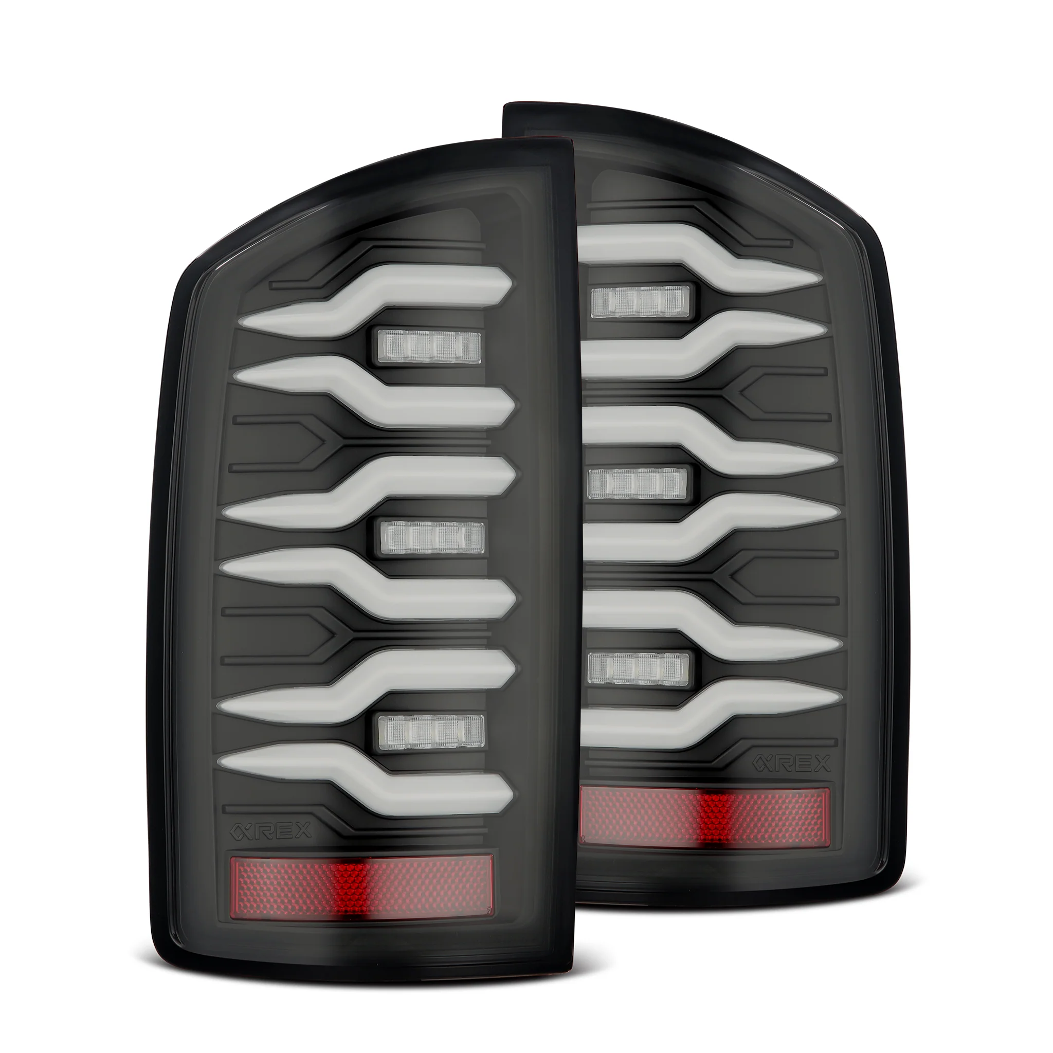AlphaRex LED Tail Lights Dodge Ram (07-09) LUXX Series - Black / Black-Red / Alpha-Black
