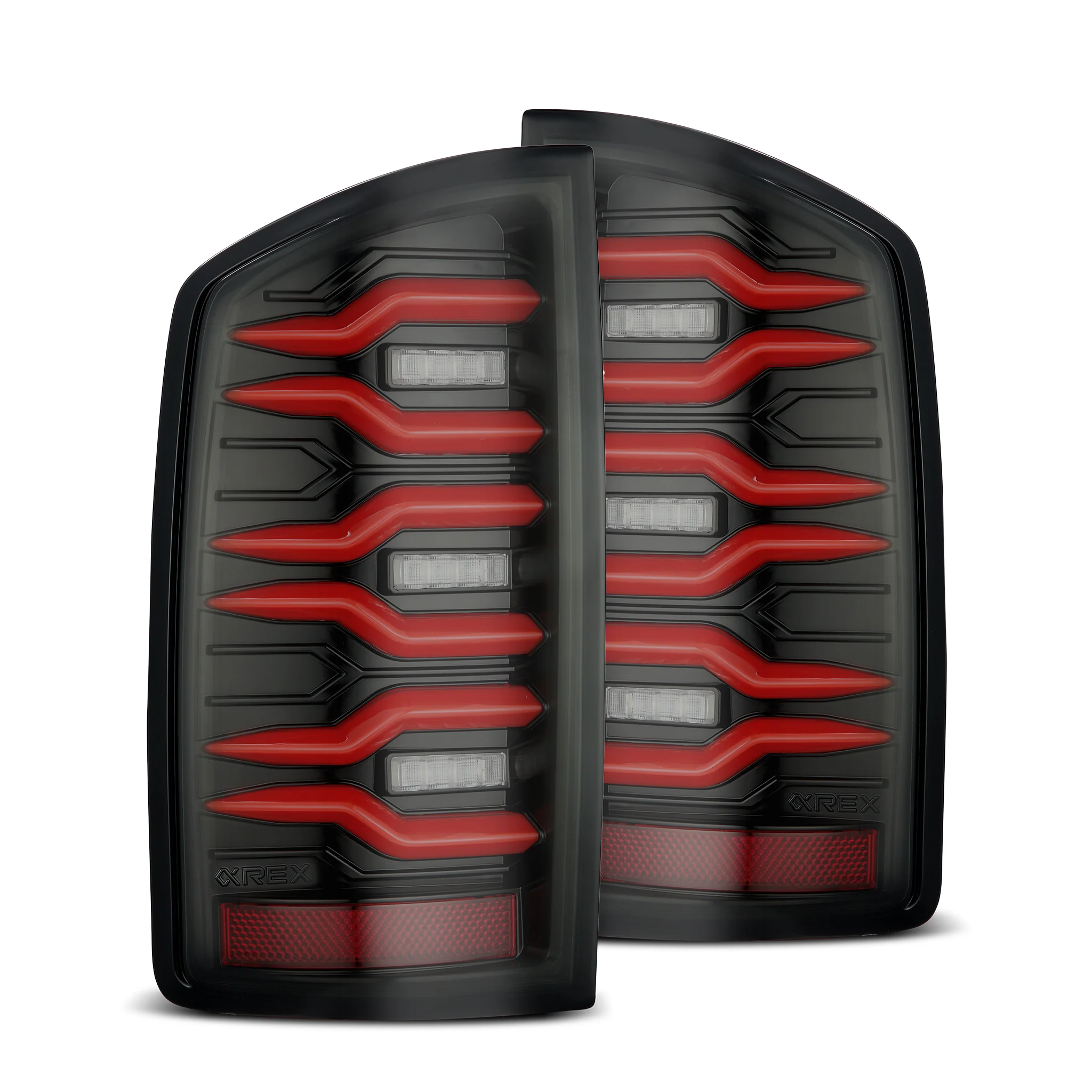 AlphaRex LED Tail Lights Dodge Ram (07-09) LUXX Series - Black / Black-Red / Alpha-Black - Image 23