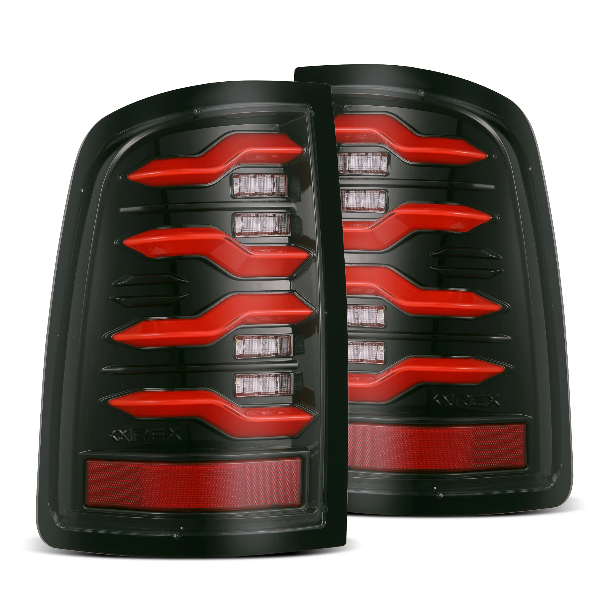 AlphaRex LED Tail Lights Dodge Ram (2009-2020) LUXX Series - Black-Red