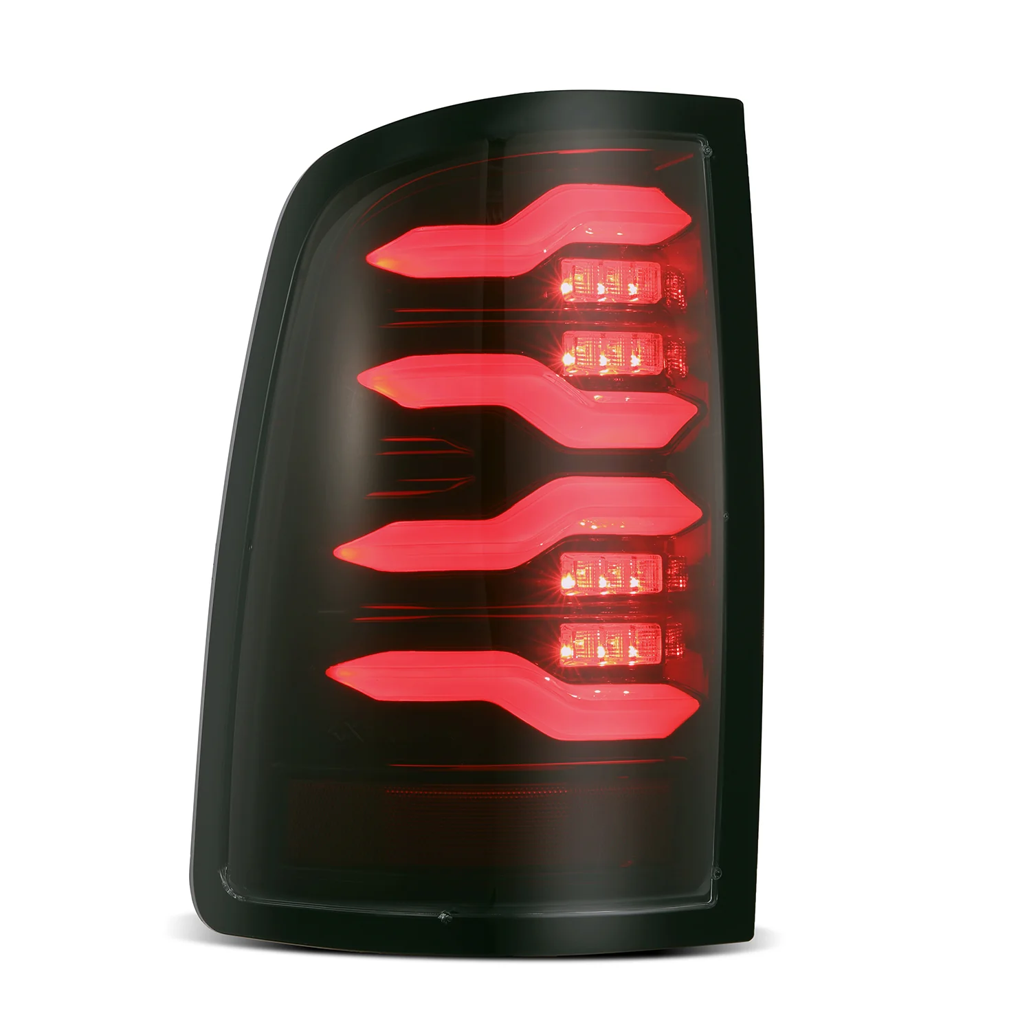 AlphaRex LED Tail Lights Dodge Ram (2009-2020) LUXX Series - Black-Red - Image 3
