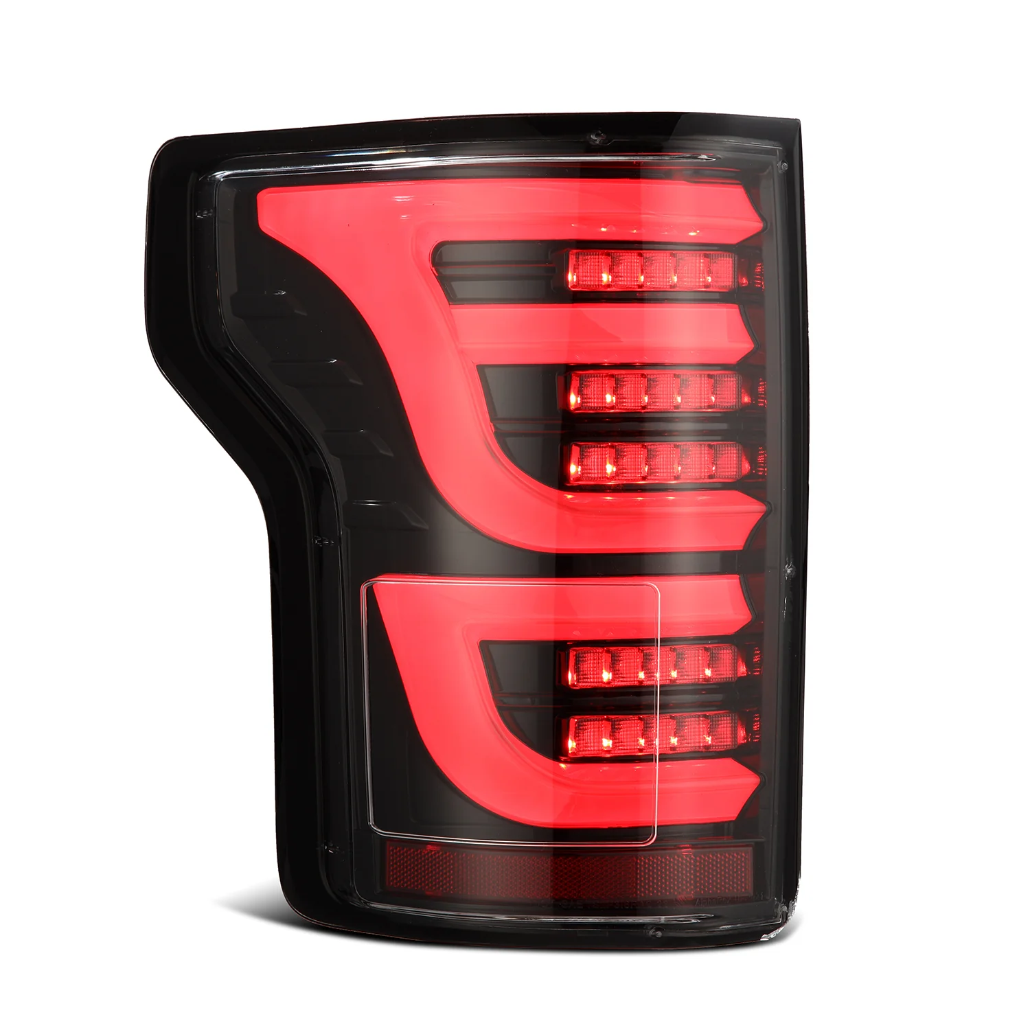 AlphaRex LED Tail Lights Ford F150 (15-20) LUXX Series - Alpha-Black / Black / Black-Red - Image 5