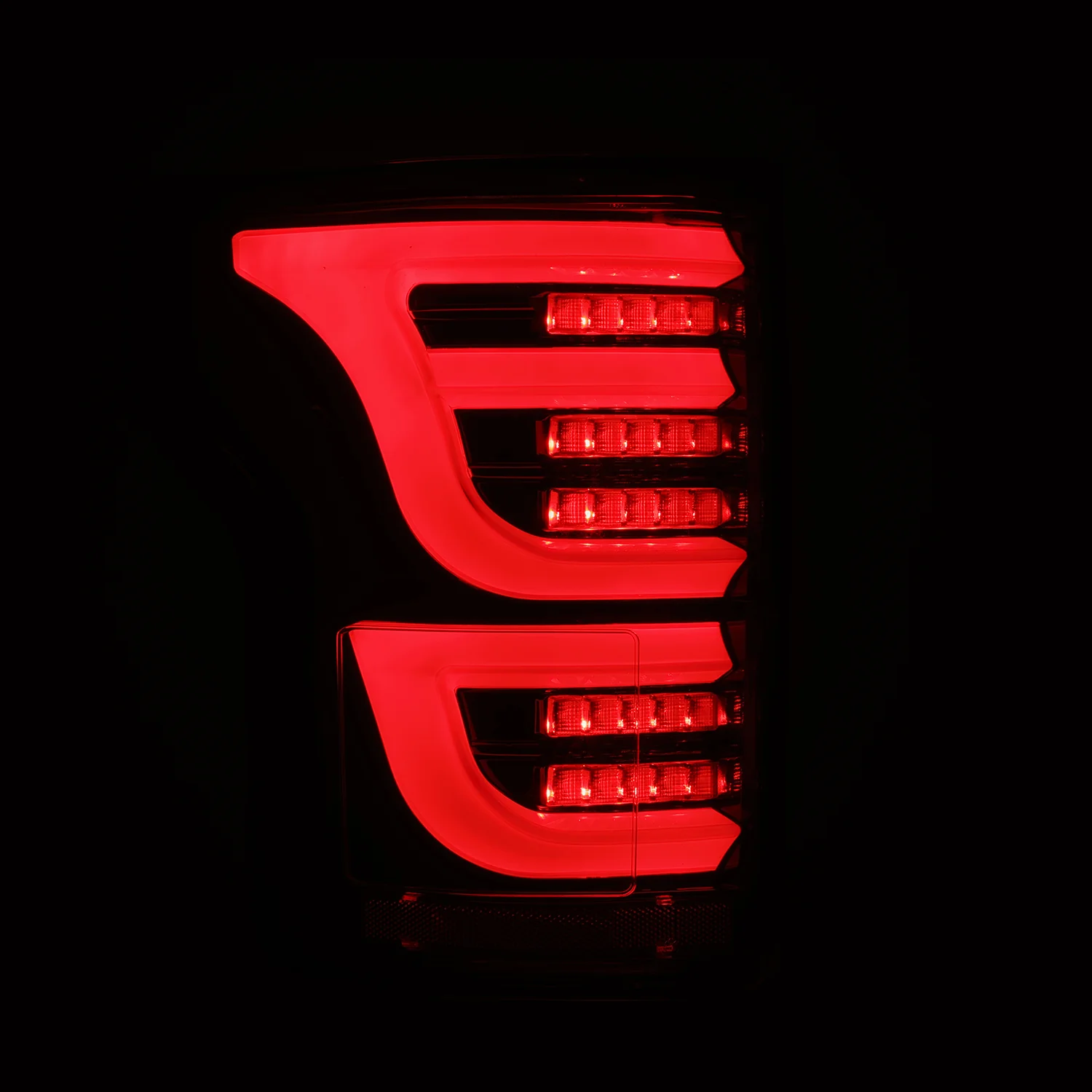 AlphaRex LED Tail Lights Ford F150 (15-20) LUXX Series - Alpha-Black / Black / Black-Red - Image 7
