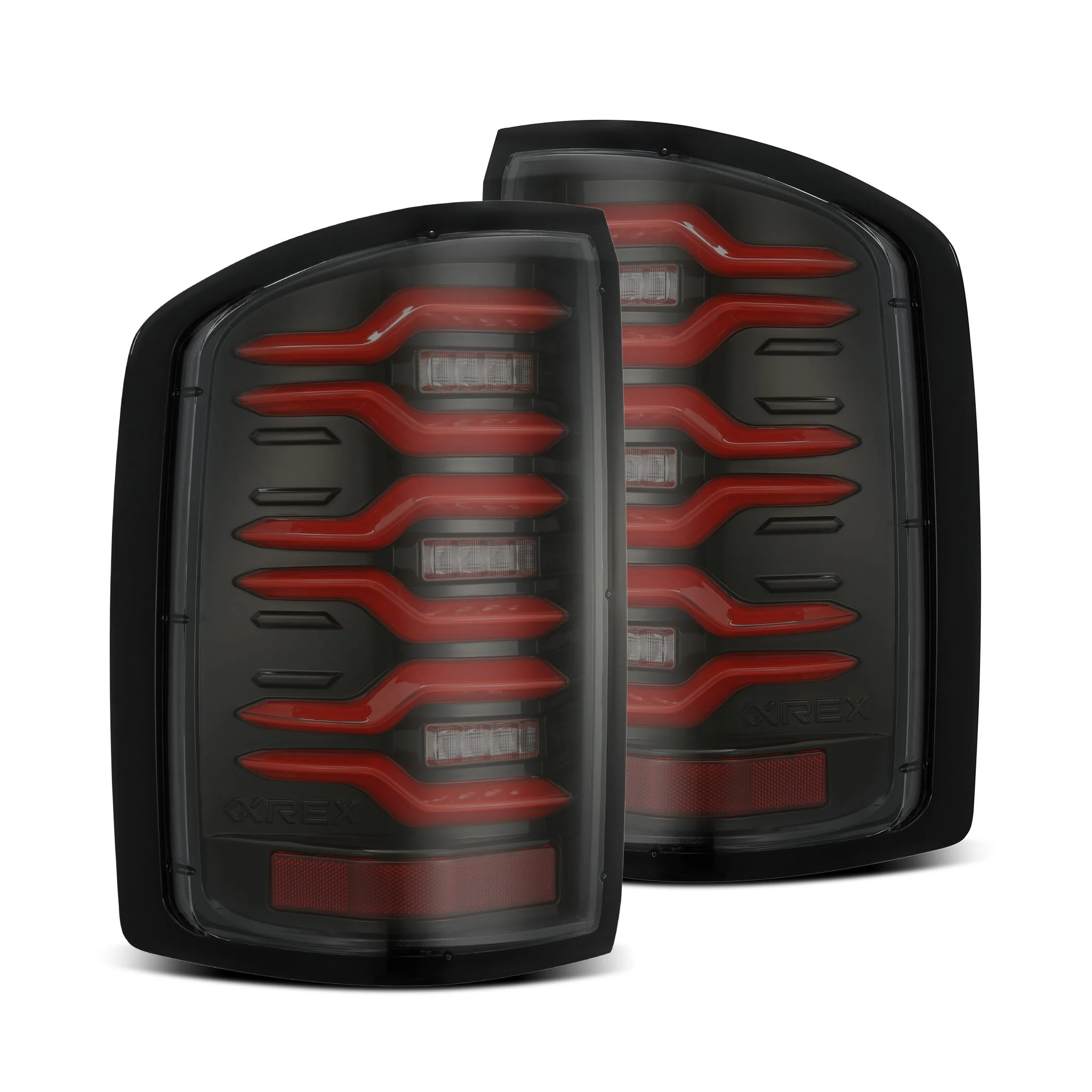 AlphaRex LED Tail Lights GMC Sierra (14-18) LUXX Series - Alpha-Black / Black / Black-Red - Image 21