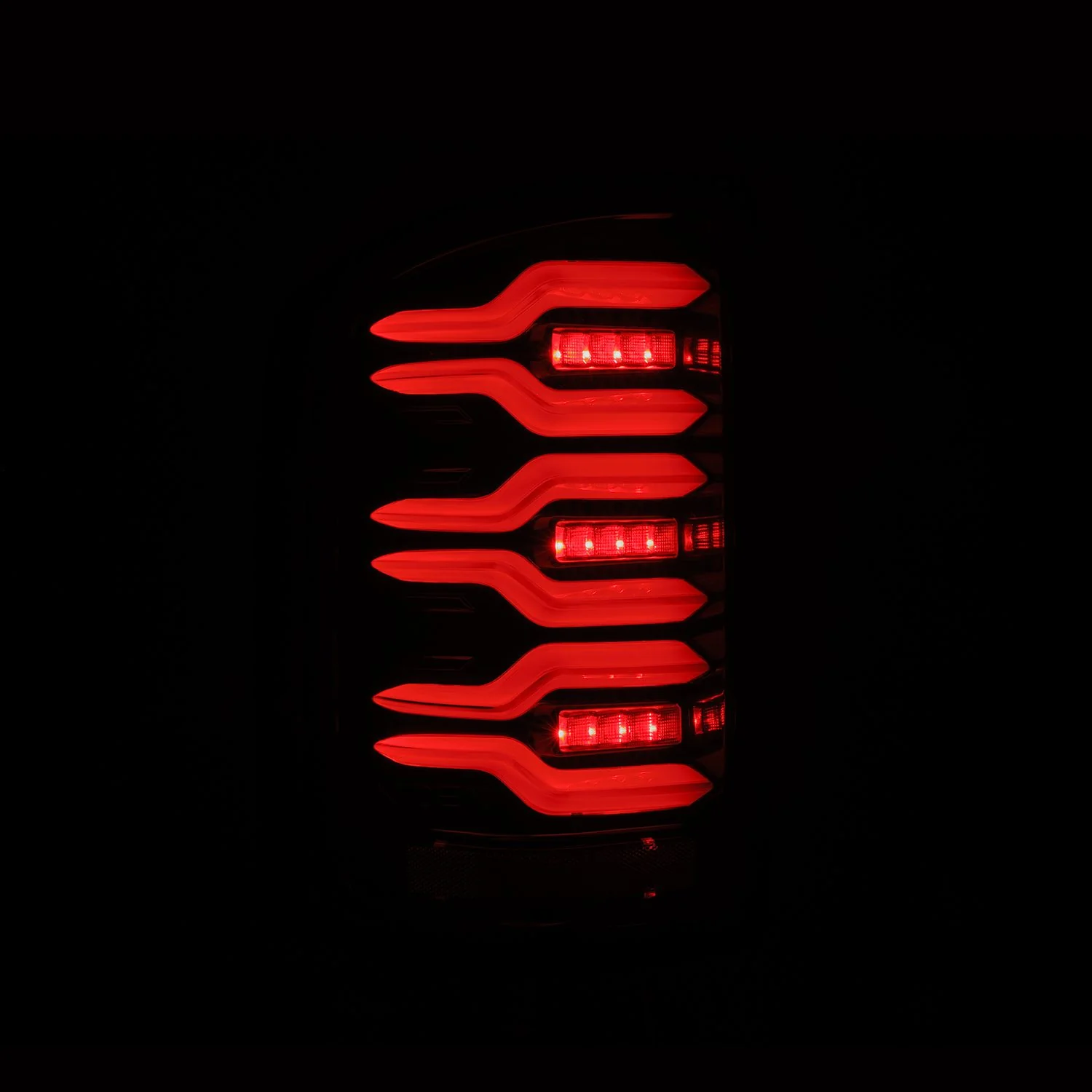 AlphaRex LED Tail Lights GMC Sierra (14-18) LUXX Series - Alpha-Black / Black / Black-Red - Image 8