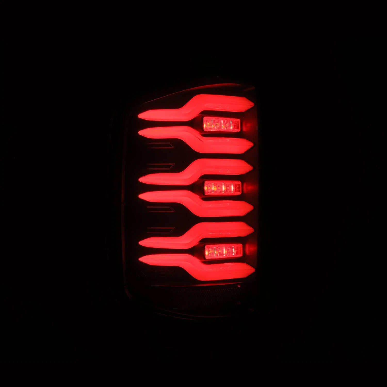 AlphaRex LED Tail Lights GMC Sierra 3500HD Dually (15-19) LUXX Series - Black / Black-Red / Alpha-Black - Image 3