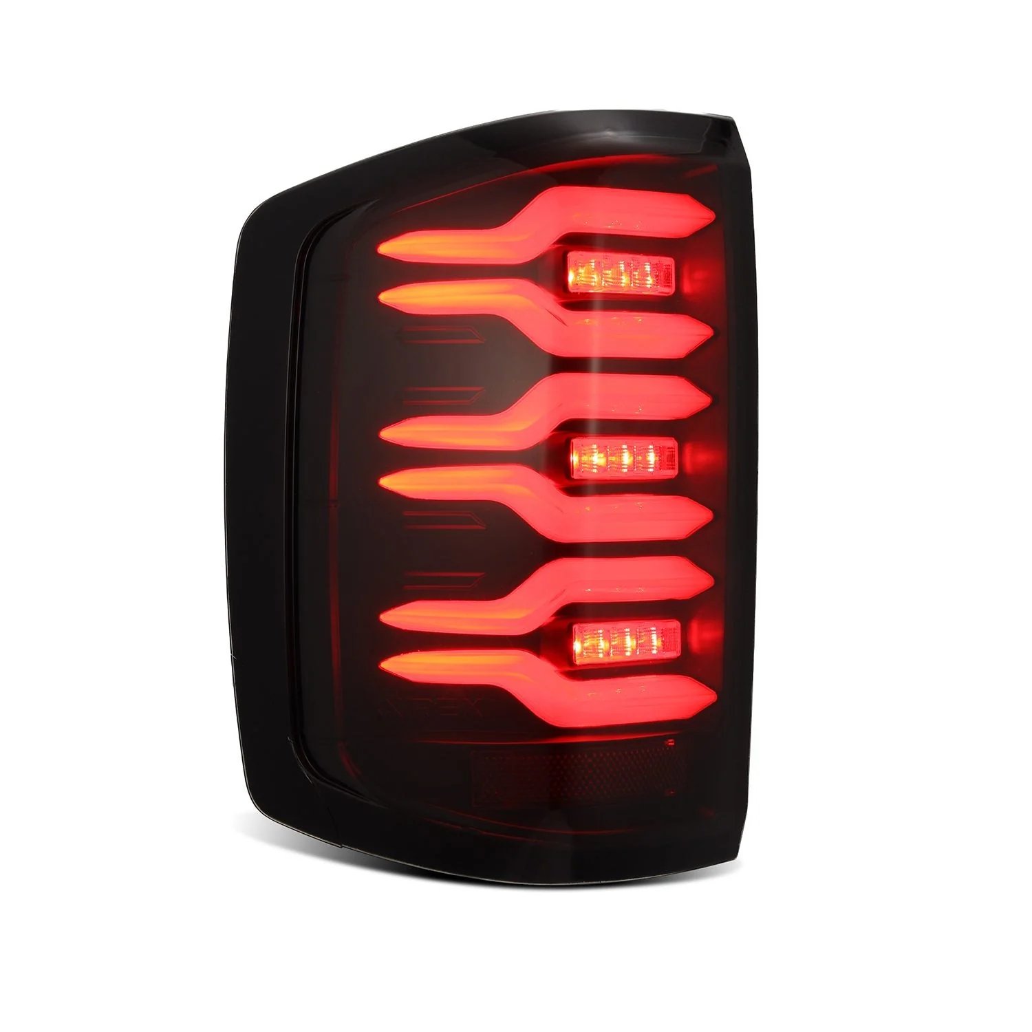 AlphaRex LED Tail Lights GMC Sierra 3500HD Dually (15-19) LUXX Series - Black / Black-Red / Alpha-Black - Image 7
