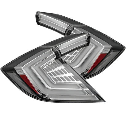AlphaRex LED Tail lights Honda Civic (16-21) Hatchback Nova Series - Black/Clear