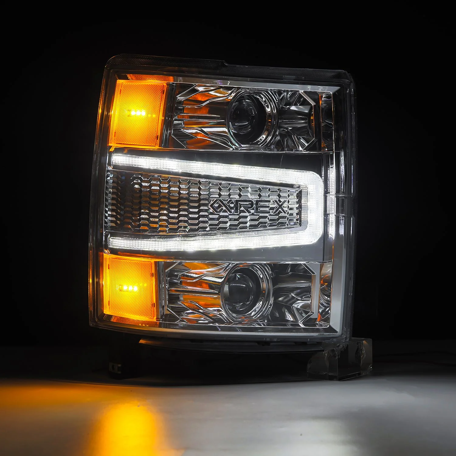 AlphaRex Projector Headlights Chevy Silverado (14-15) G2 Version Pro Series - Sequential - Alpha-Black / Black / Chrome - Image 12