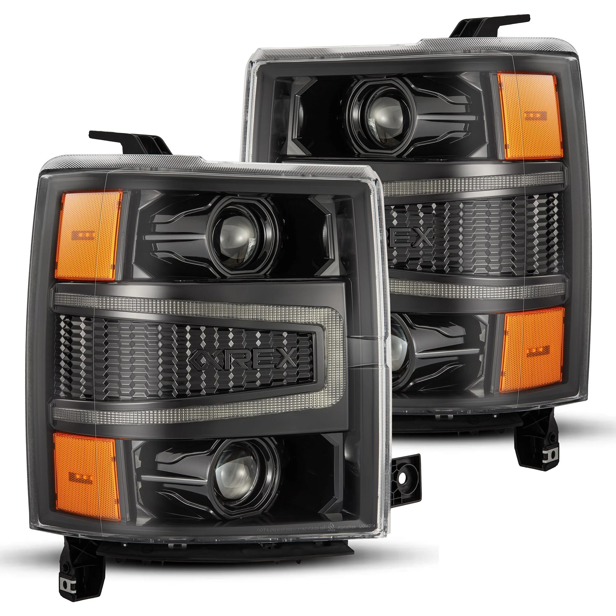 AlphaRex Projector Headlights Chevy Silverado (14-15) G2 Version Pro Series - Sequential - Alpha-Black / Black / Chrome - Image 15