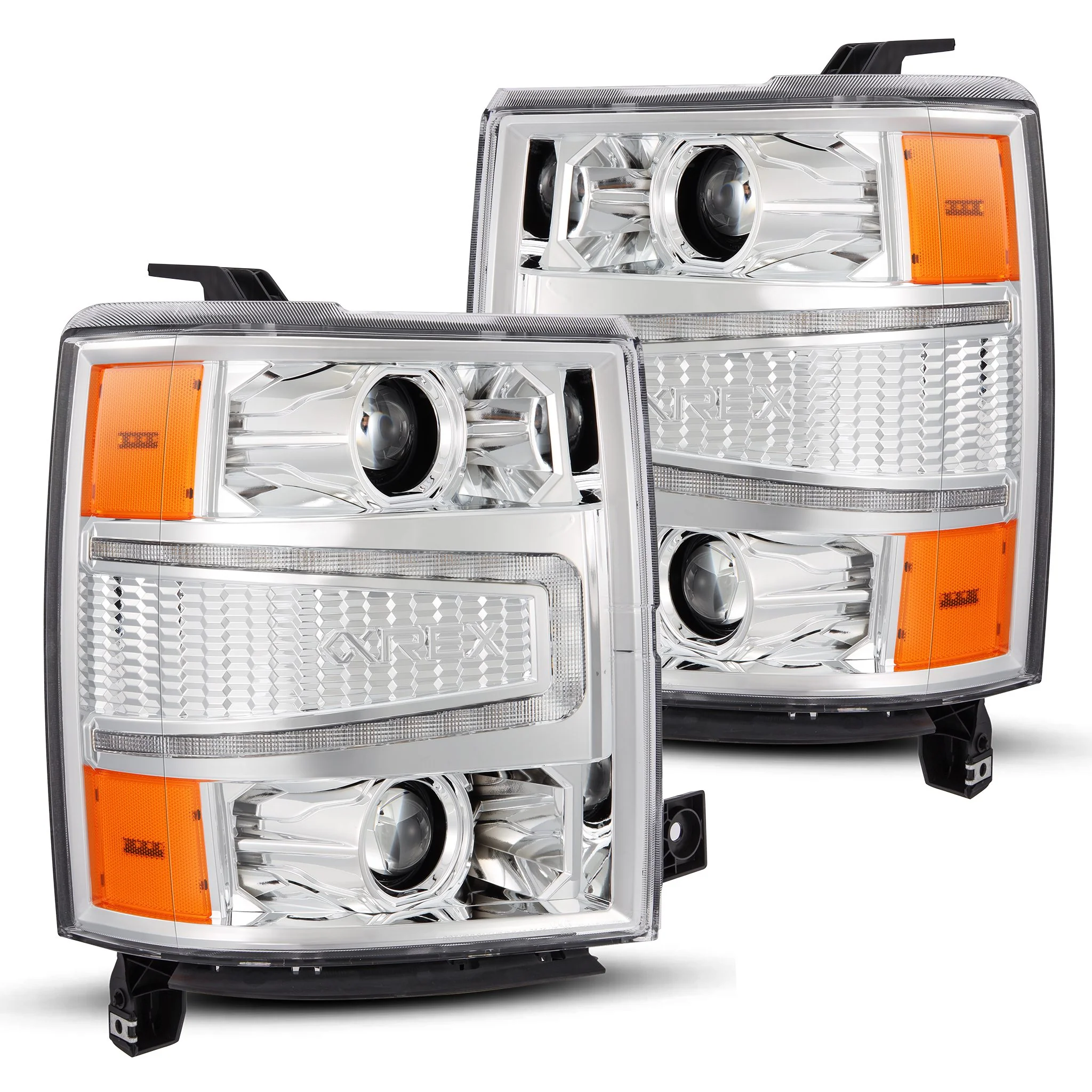 AlphaRex Projector Headlights Chevy Silverado (14-15) G2 Version Pro Series - Sequential - Alpha-Black / Black / Chrome - Image 8