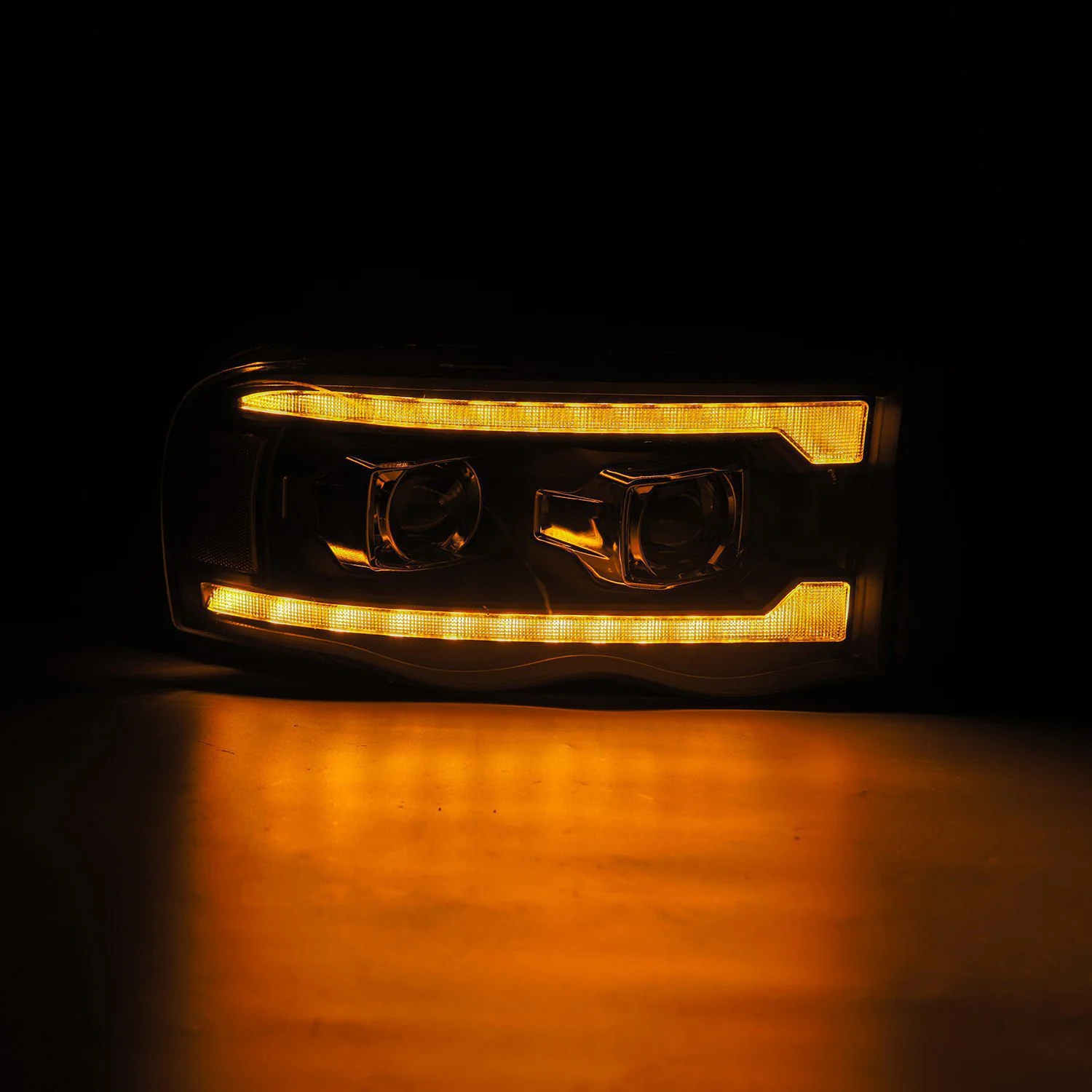 AlphaRex Projector Headlights Dodge Ram (02-05) Pro Series - Sequential - Alpha-Black / Black / Chrome - Image 4