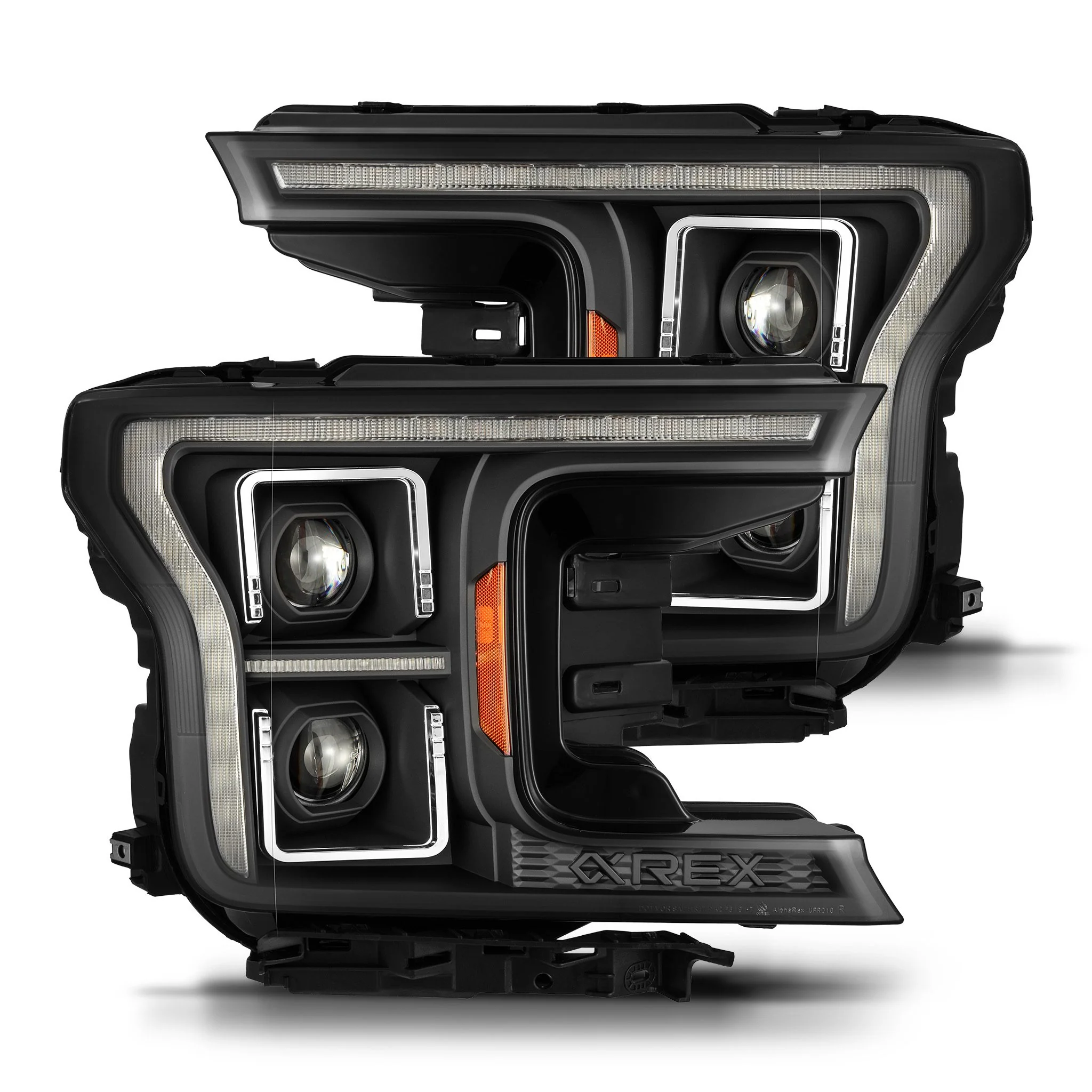 AlphaRex Projector Headlights Ford F150 (18-20) G2 Version Pro Series - Sequential - Alpha-Black or Black