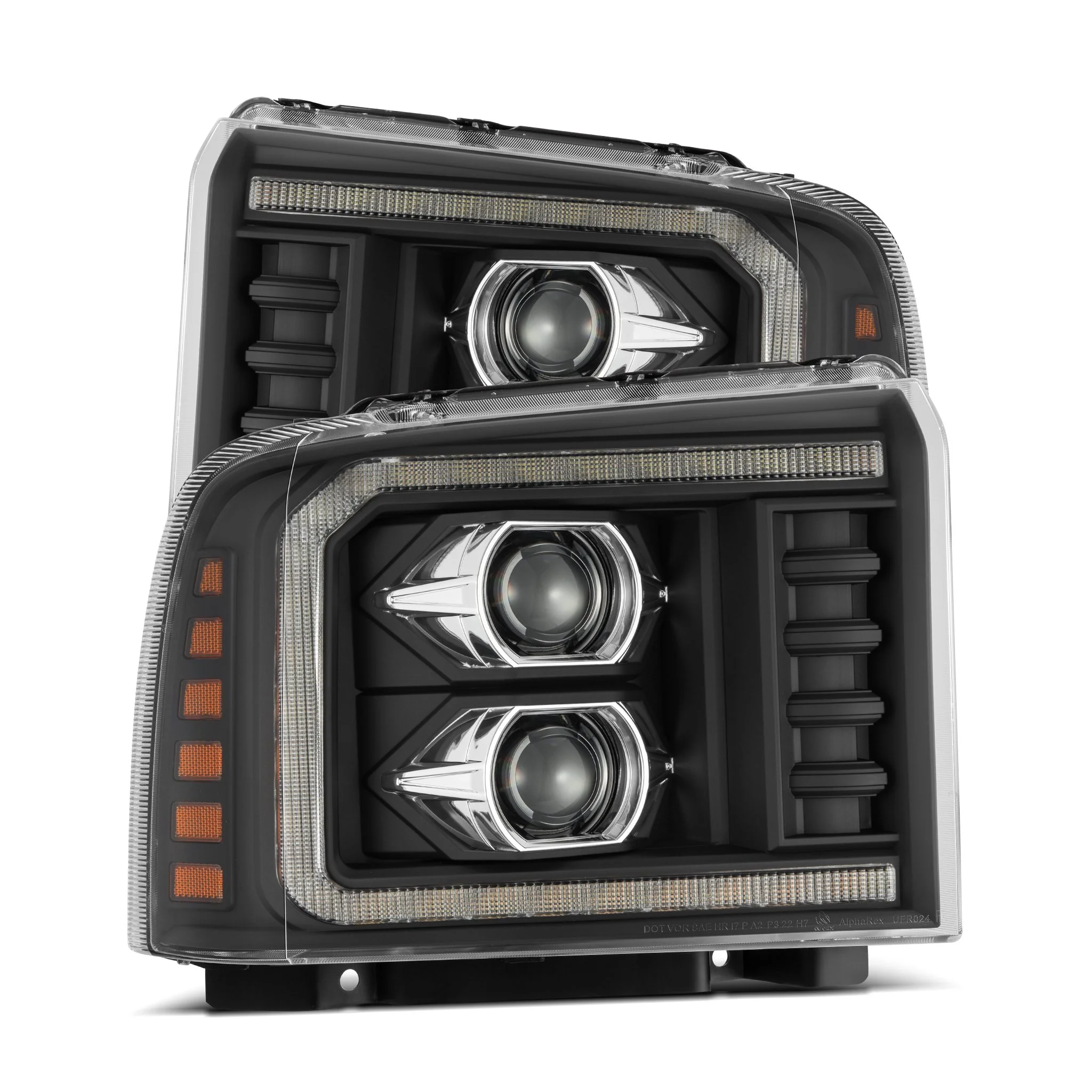 AlphaRex Projector Headlights Ford Super Duty (05-07) Pro Series - Sequential - Alpha-Black or Black - Image 4
