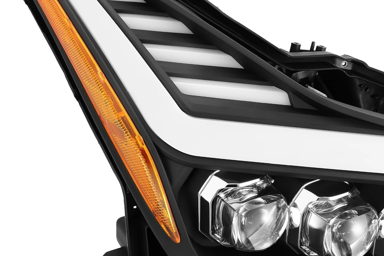 AlphaRex Projector Headlights Infiniti G37 Coupe (08-13 w/o AFS System) Nova Series - LED DRL Light Black / Chrome - Image 8