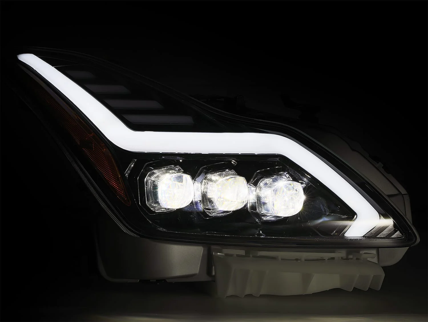 AlphaRex Projector Headlights Infiniti Q60 Coupe (14-15 w/o AFS System) Nova Series - LED DRL Light Black / Chrome - Image 9