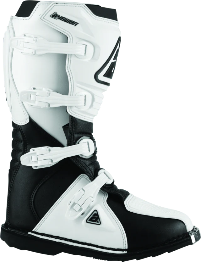 Answer Racing AR1 Motorcycle/MotoCross Boots (Adult & Youth Sizes) - Black / Black & Red / Black & White - Image 3