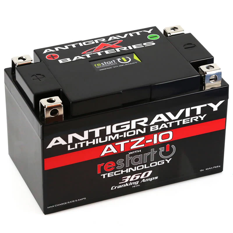 Antigravity Lithium Battery (ATZ10 Re-Start - 12 Amp 360 Cranking 2.6 lbs) Lightweight AG-ATZ10-RS