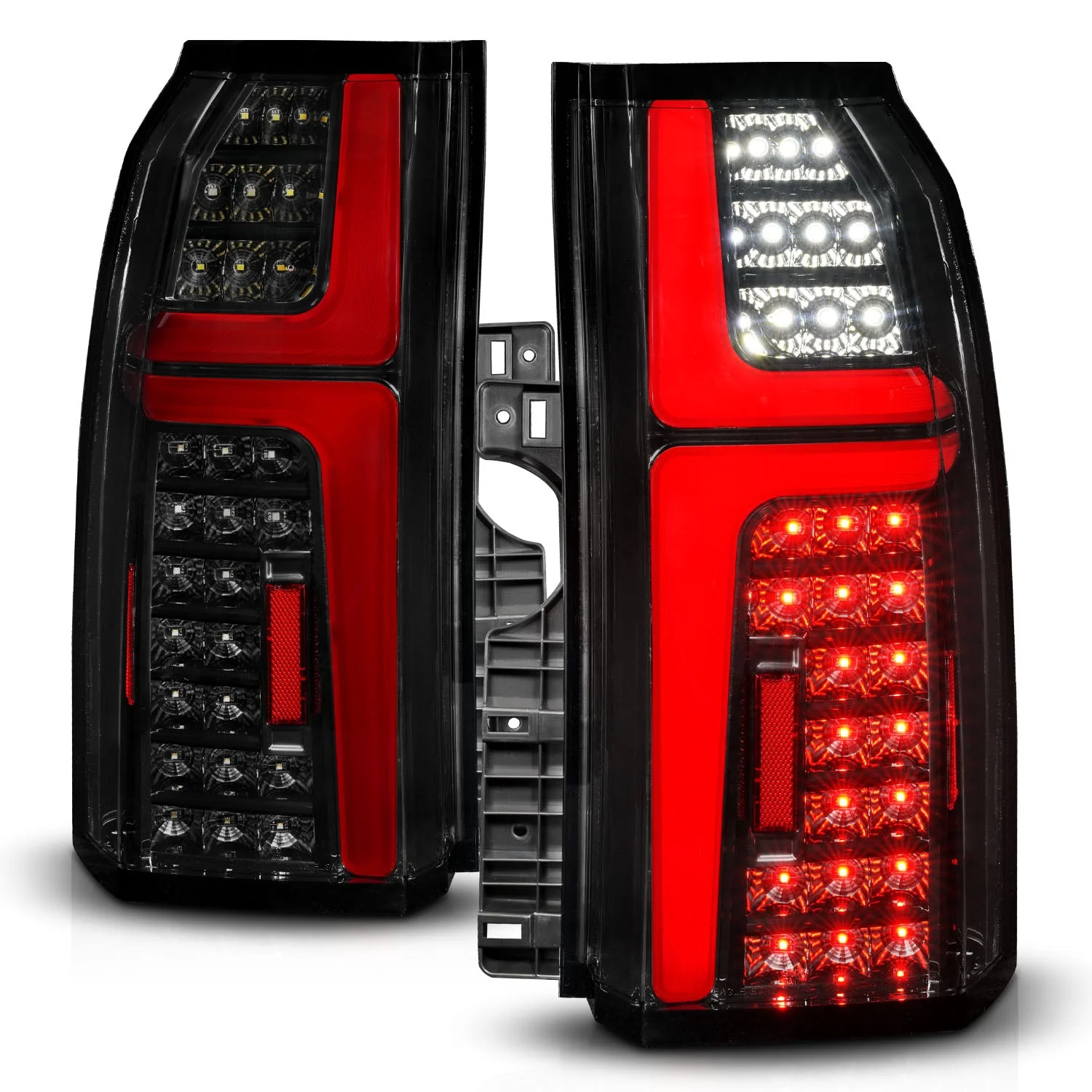 Anzo Full LED Tail Lights Chevy Tahoe / Suburban (15–20) Light Bar Style – Black Housing w/ Clear or Smoke Lens & Sequential Signal - Image 7