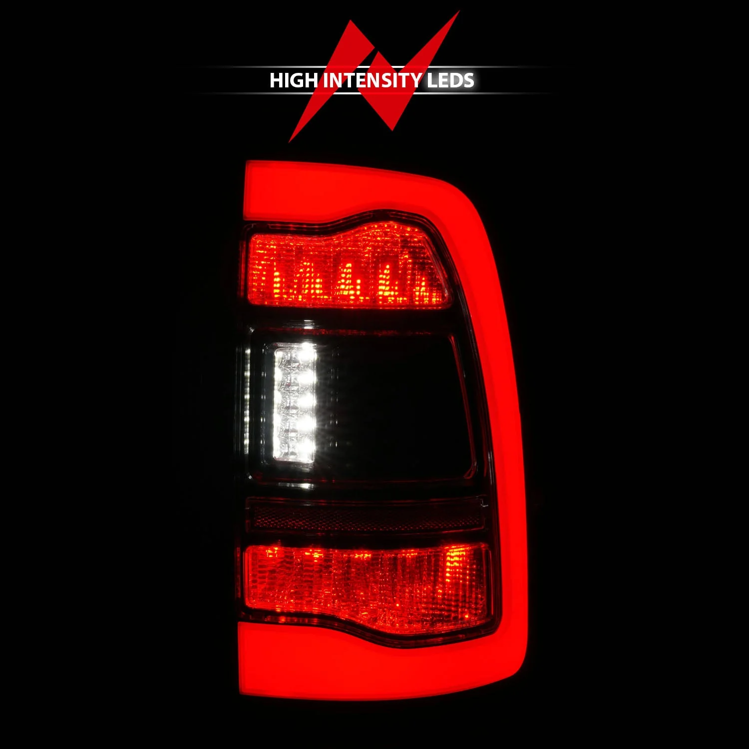 Anzo Full LED Tail Lights Dodge Ram (09–23) Black Housing w/ Clear / Smoke / Clear - Amber Signal Lens & Sequential Signal - Image 8