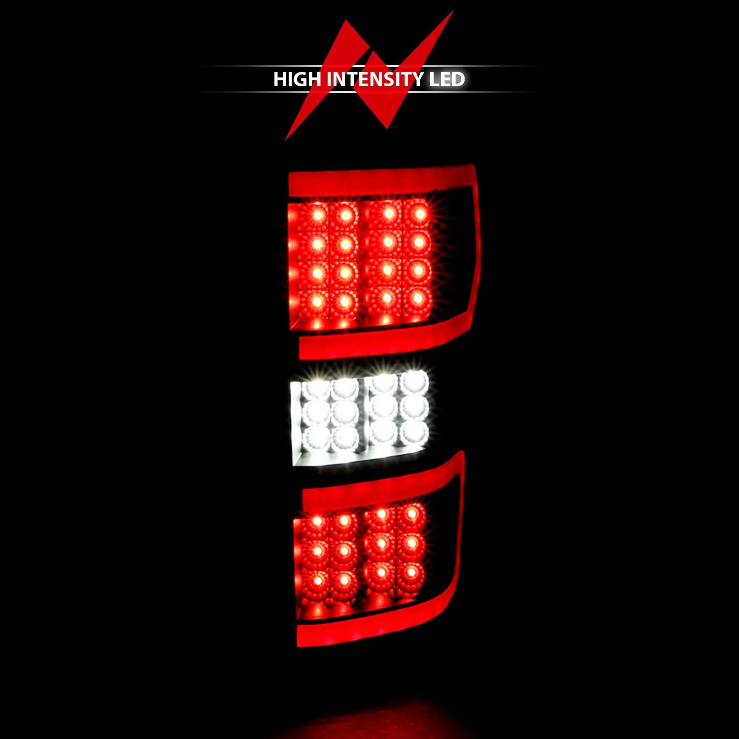 Anzo Full LED Tail Lights Ford F150 (18–20) Sequential Signal – Red Light Bar w/ Black or Chrome Housing - Image 3