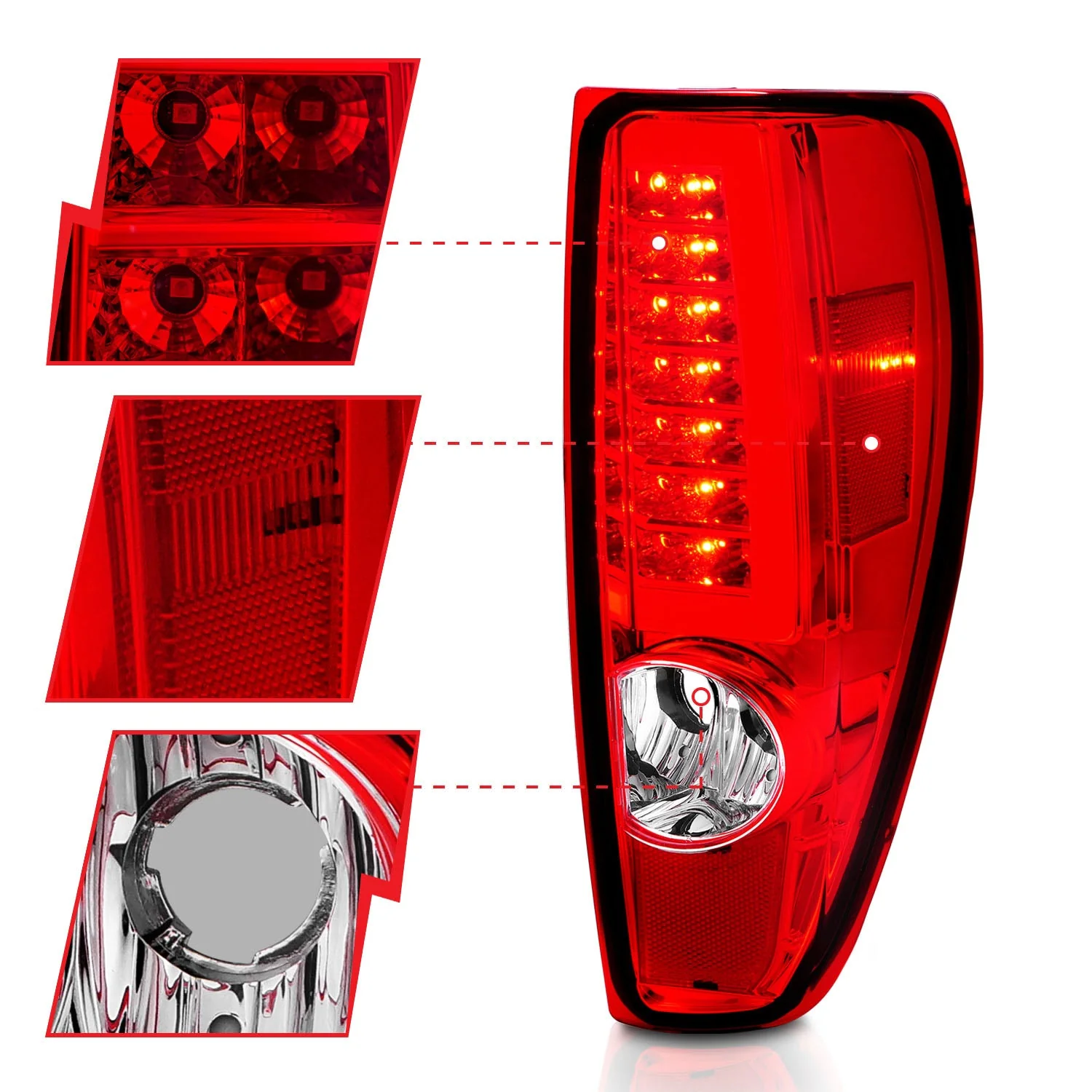 Anzo LED Tail Lights Chevy Colorado / GMC Canyon (04–12) C-Bar Style Black or Chrome Housing w/ Red-Clear / Clear / Smoke Lens - Image 14