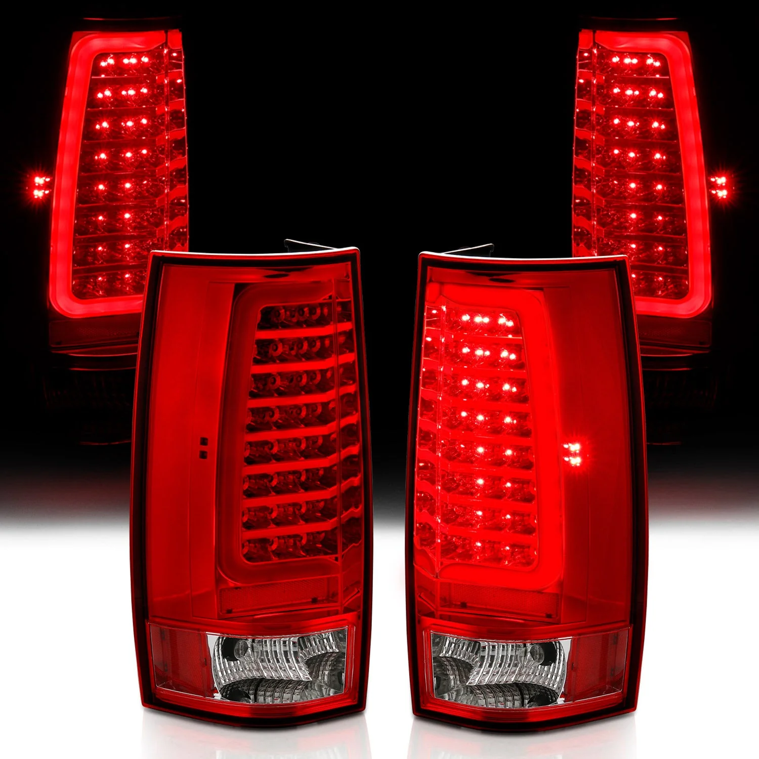 Anzo LED Tail Lights Chevy Tahoe / Suburban & GMC Yukon / Yukon XL (07–14) C-Bar Style Black or Chrome Housing w/ Red / Clear / Smoke Lens - Image 19