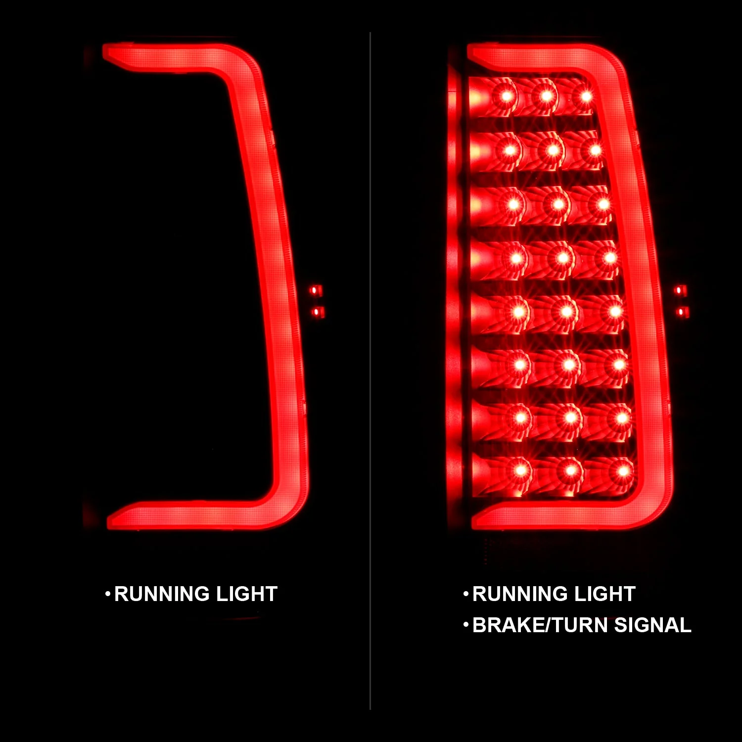 Anzo LED Tail Lights Chevy Tahoe / Suburban & GMC Yukon / Yukon XL (07–14) C-Bar Style Black or Chrome Housing w/ Red / Clear / Smoke Lens - Image 4