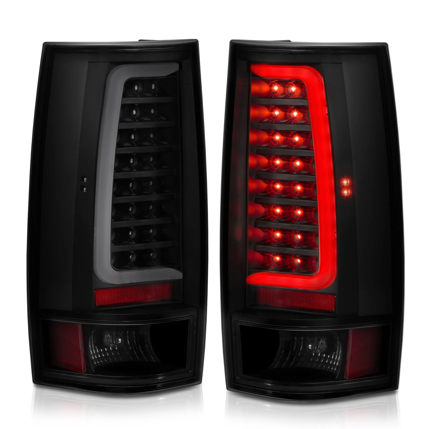Anzo LED Tail Lights Chevy Tahoe / Suburban & GMC Yukon / Yukon XL (07–14) C-Bar Style Black or Chrome Housing w/ Red / Clear / Smoke Lens - Image 8