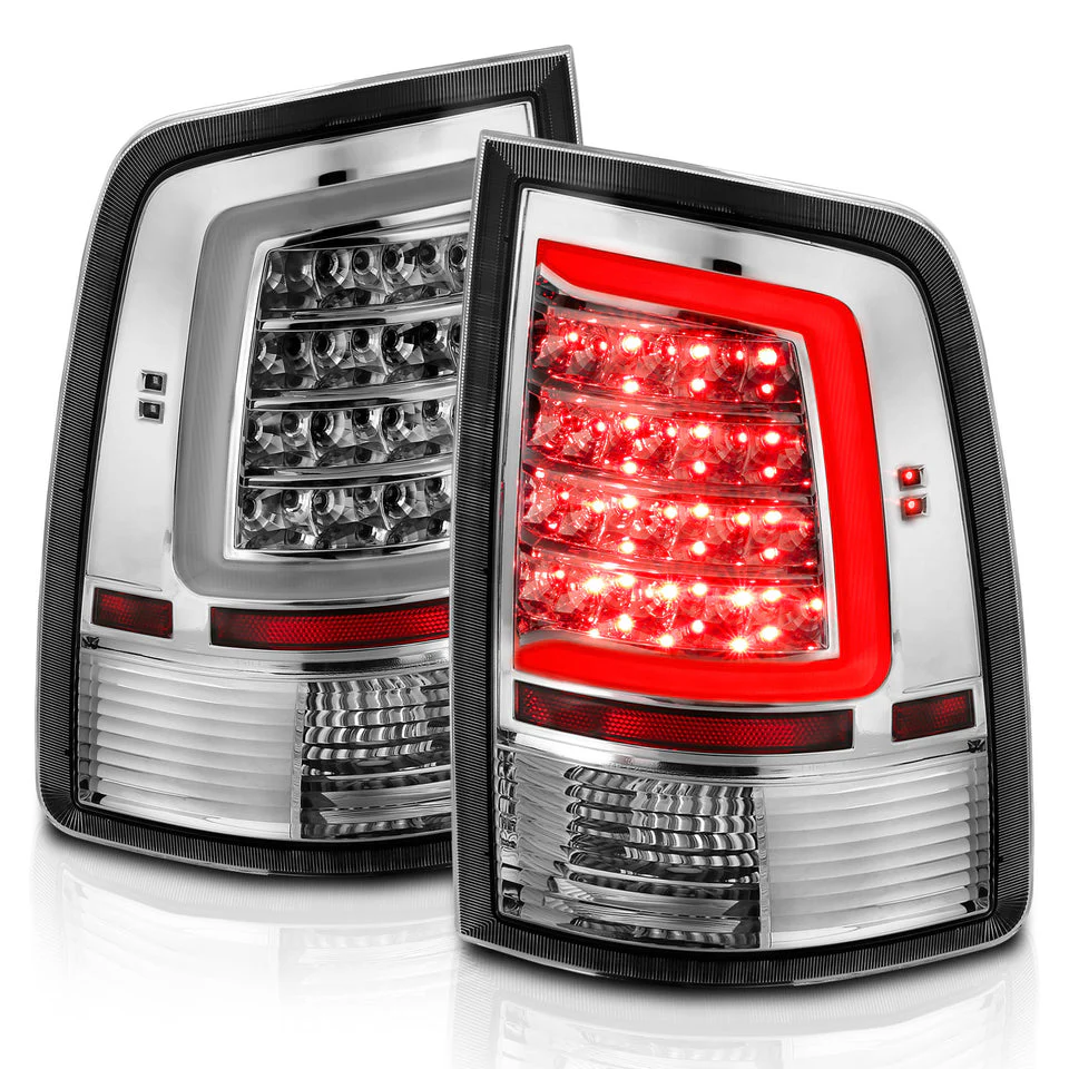 Anzo LED Tail Lights Dodge Ram (09–10) RAM 1500 / 2500/ 3500 (11-23) C-Bar Style Black or Chrome Housing w/ Clear or Smoke Lens - Image 11