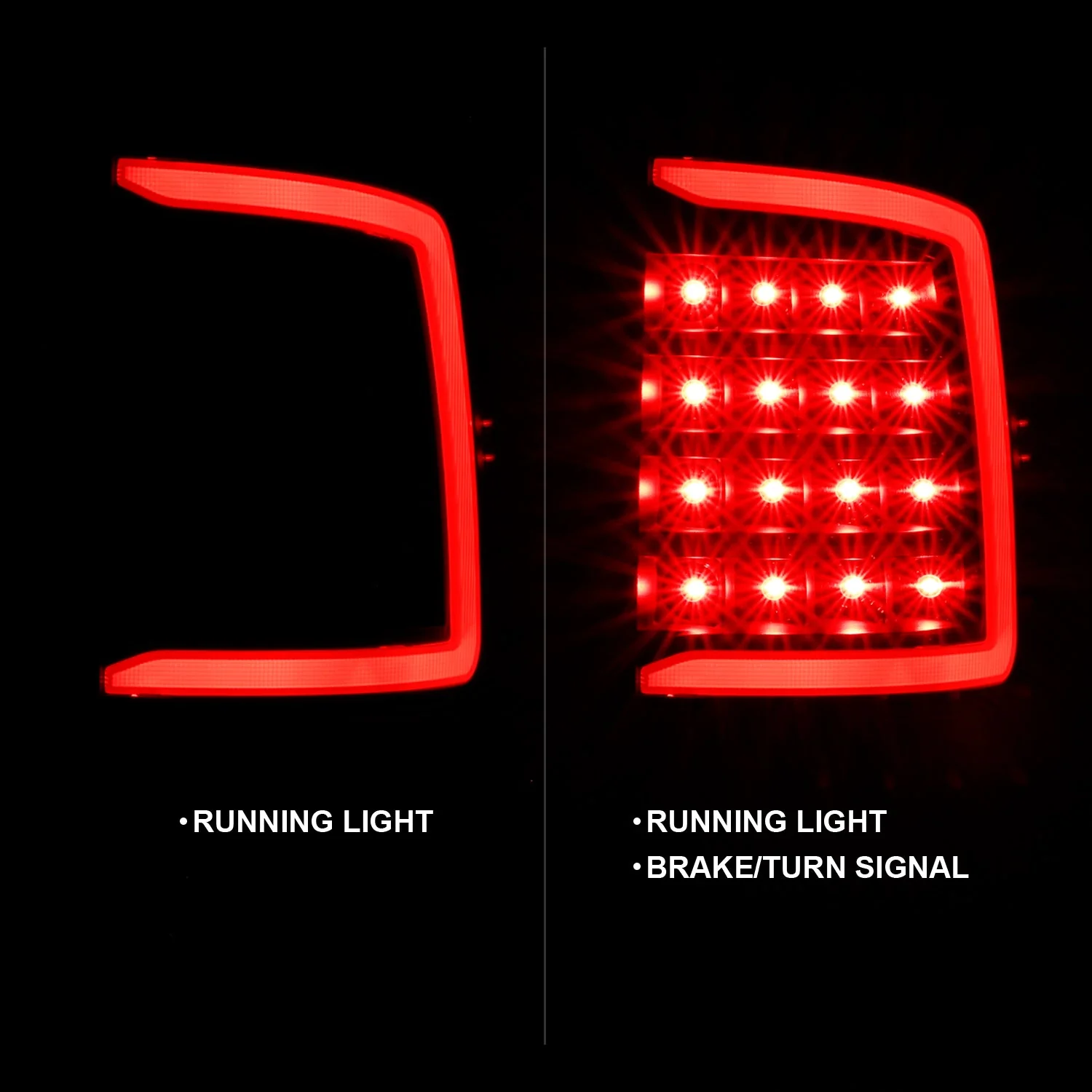 Anzo LED Tail Lights Dodge Ram (09–10) RAM 1500 / 2500/ 3500 (11-23) C-Bar Style Black or Chrome Housing w/ Clear or Smoke Lens - Image 4