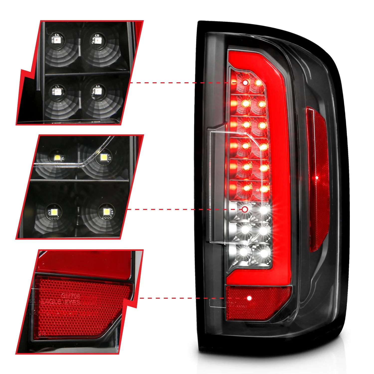 Anzo LED Tail Lights Chevy Colorado (15–22) Bar Style - Black Housing w/ Smoke or Clear Lens - Image 4