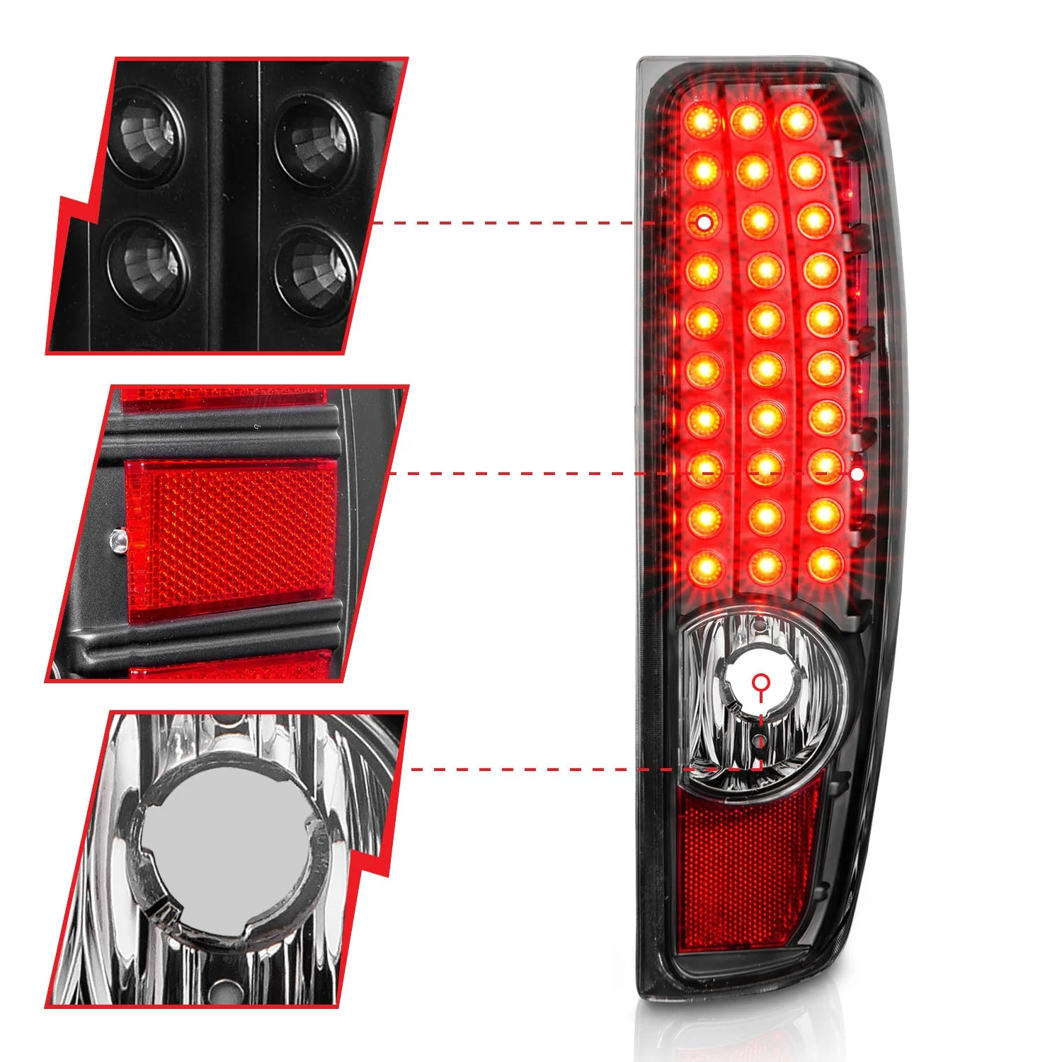 Anzo LED Tail Lights Chevy Colorado / GMC Canyon (04–12) Black Housing w/ Clear Lens 311385 - Image 4