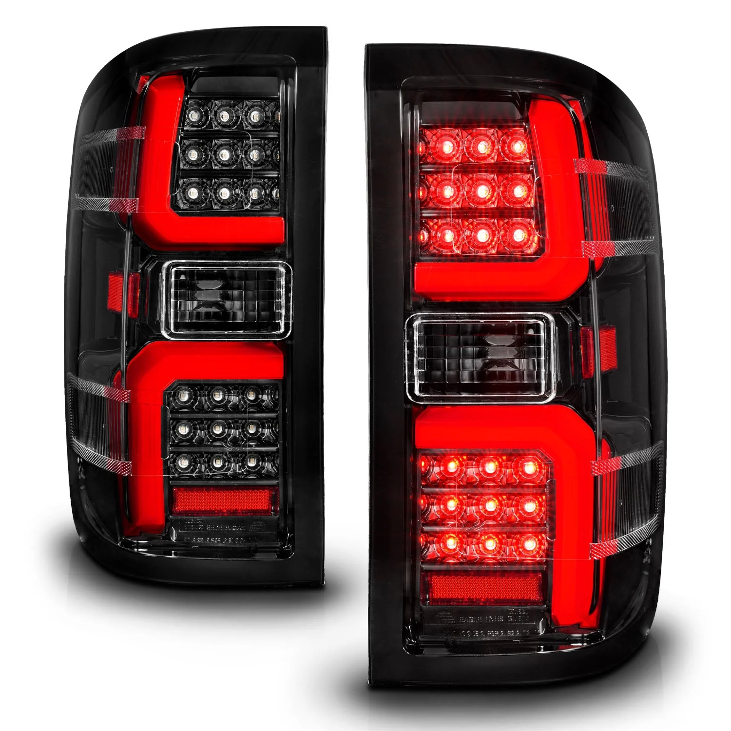 Anzo LED Tail Lights Chevy Silverado 1500 (14-18) 2500HD 3500HD (15-19) GMC Sierra 3500 HD (15-19) Black Clear & Smoke lens w/ Sequential or Light Bar Styles - Image 13