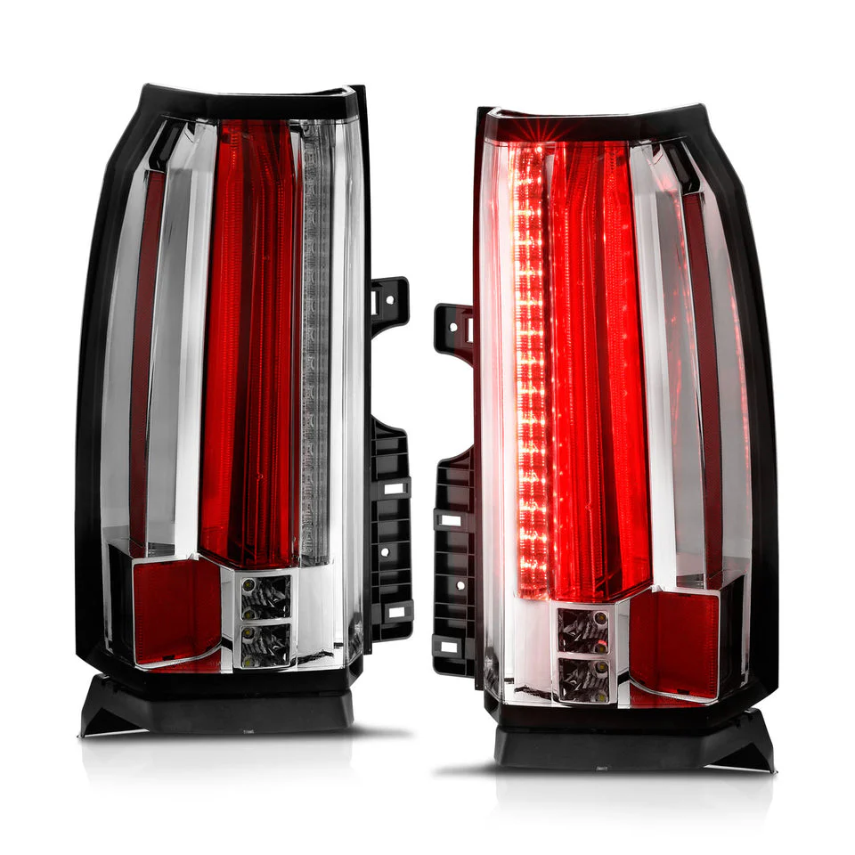 Anzo LED Tail Lights Chevy Tahoe / Suburban (15–20) Chrome Housing w/ Clear Lens 311280