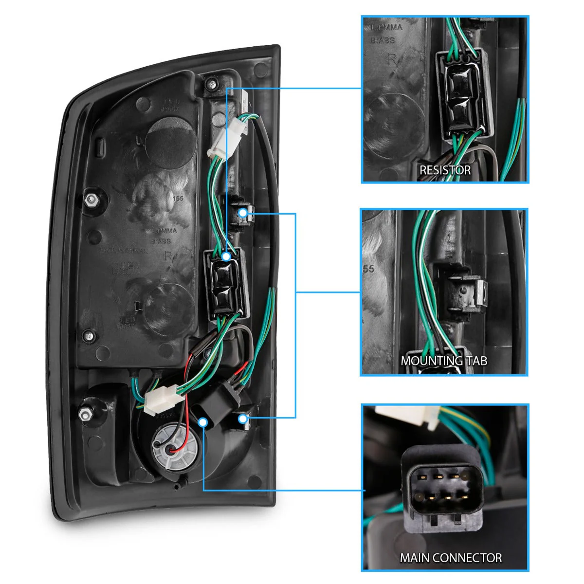Anzo LED Tail Lights Dodge Ram (02–06) Black Housing w/ Clear Lens 311018 - Image 2