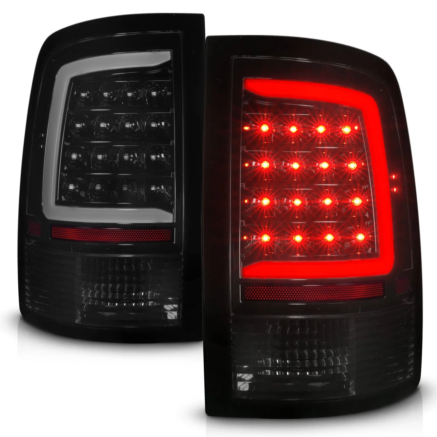 Anzo LED Tail Lights Dodge Ram 1500/ 2500/ 3500 (09-18) RAM 1500 (11-23) Black Housing w/ Clear or Smoke Lens & Sequential Signal - Image 6