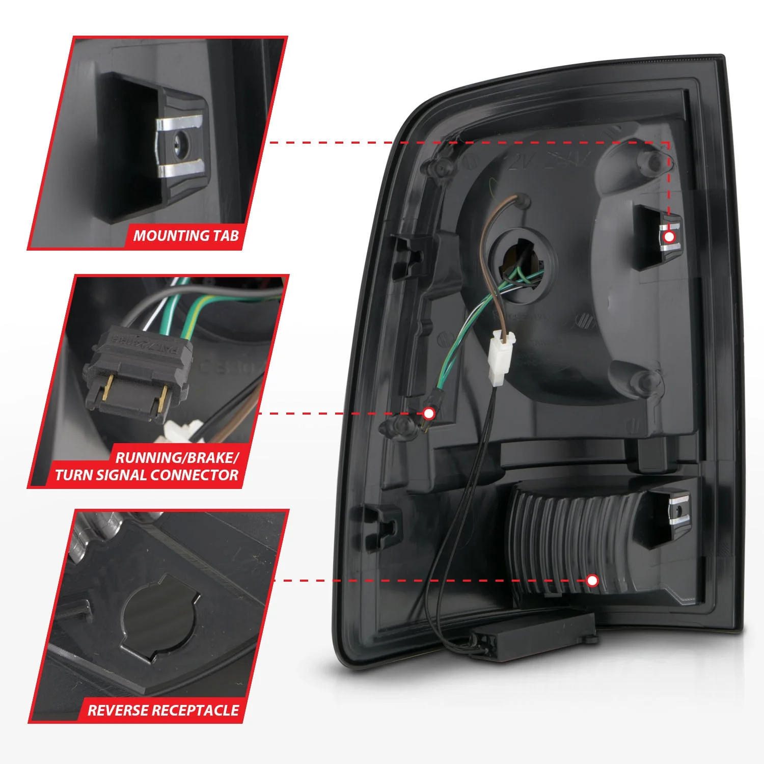 Anzo LED Tail Lights Dodge Ram 1500/ 2500/ 3500 (09-18) RAM 1500 (11-23) Black Housing w/ Clear or Smoke Lens & Sequential Signal - Image 7